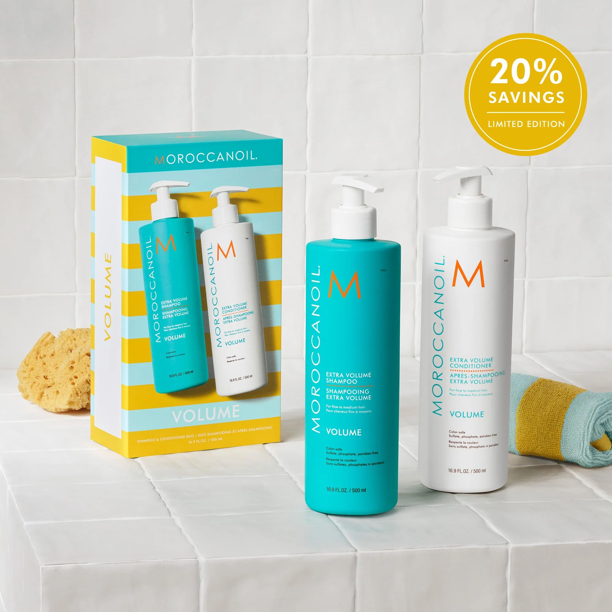 Moroccanoil Extra Volume Shampoo & Conditioner Half-Liter Set - Image 2