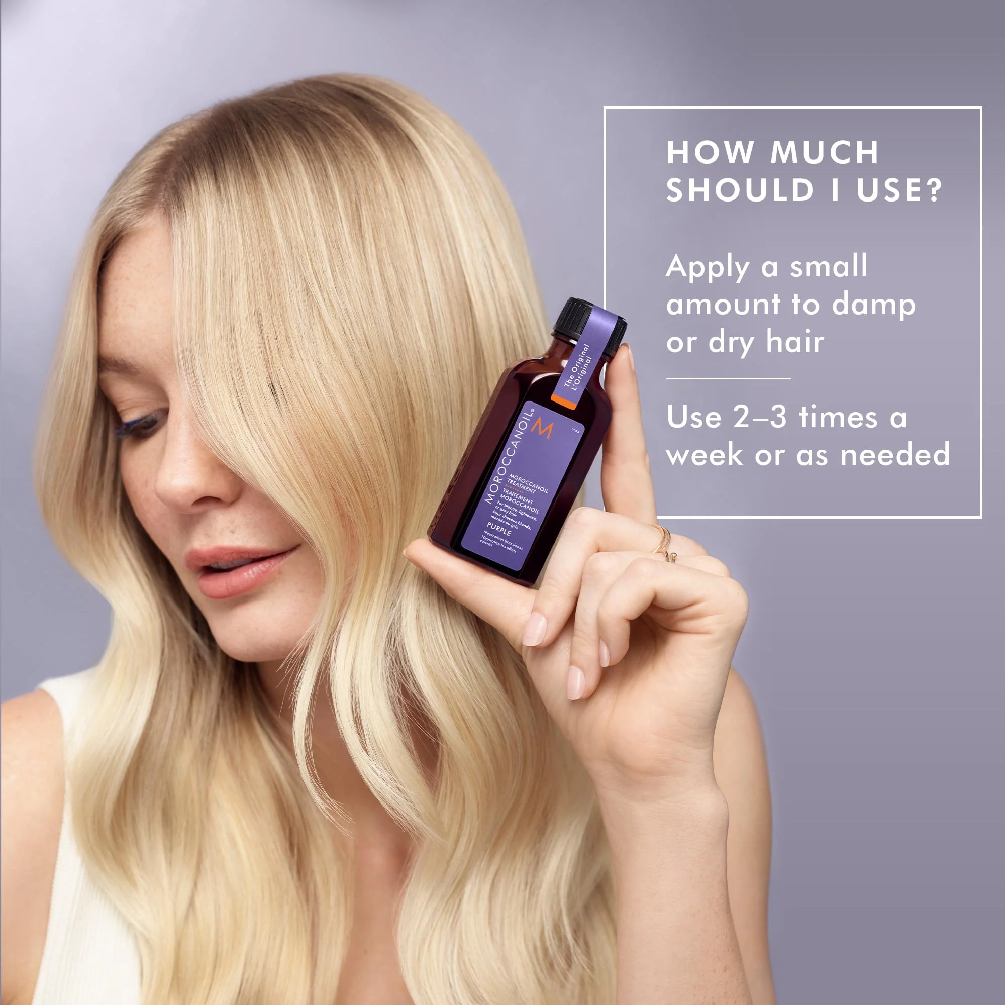 Moroccanoil Treatment Purple Hair Oil for Blonde Hair, 0.85 Fl. Oz. - Image 5