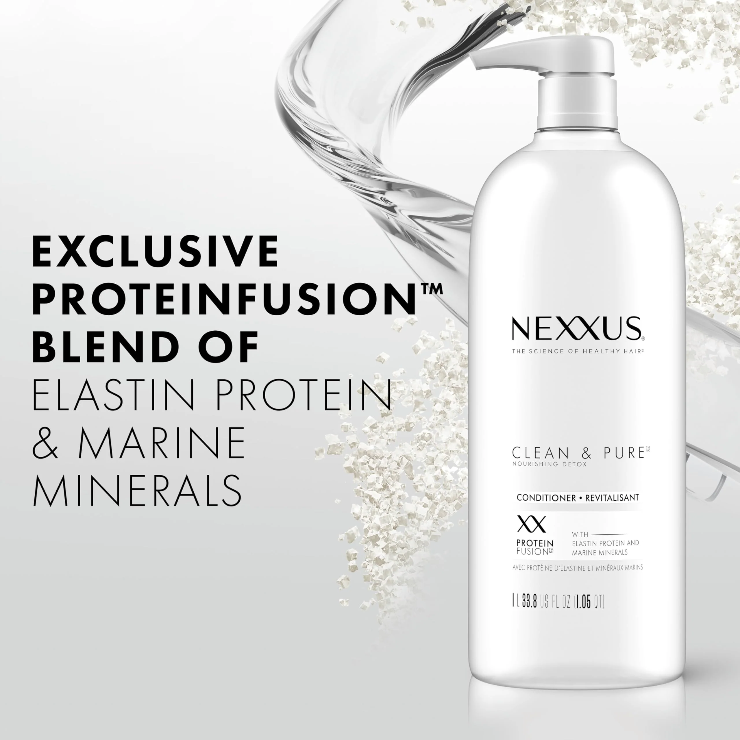Nexxus Clean and Pure Clarifying Shampoo and Conditioner 2-Pack With ProteinFusion, for Nourished Hair Paraben Free 33.8 oz - Image 3