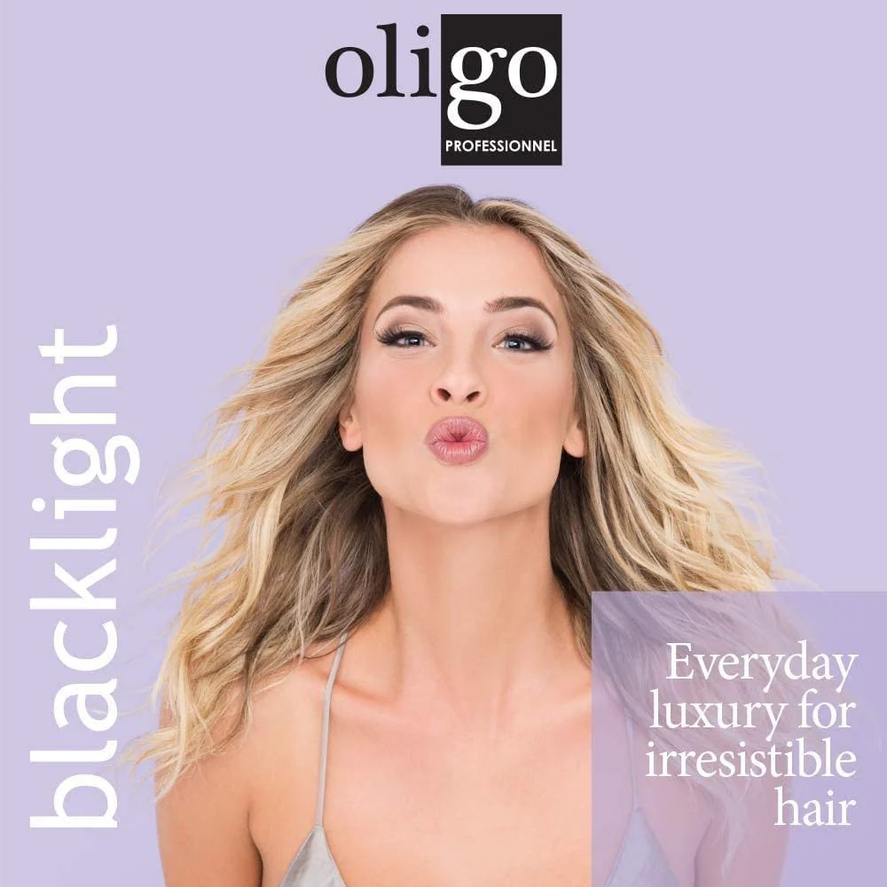 Oligo Professionnel - Blacklight 18-in-1 Violet Hair Beautifier for blondes- Vegan - Eliminate yellow tones - Anti frizz- Leave-in Toning Conditioner - Detangling Hydrating Spray - Argan Oil -8.5 oz - Image 5