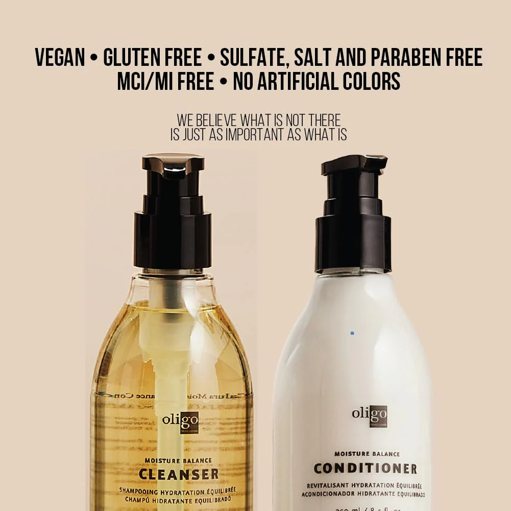 Oligo Professionnel - Calura Moisture Balance Cleanser & Conditioner - Sulfate free - Vegan - Paraben free - Color safe - Shine - Hydrating formula for dry hair - 8.5oz DUO BUNDLE - Image 5