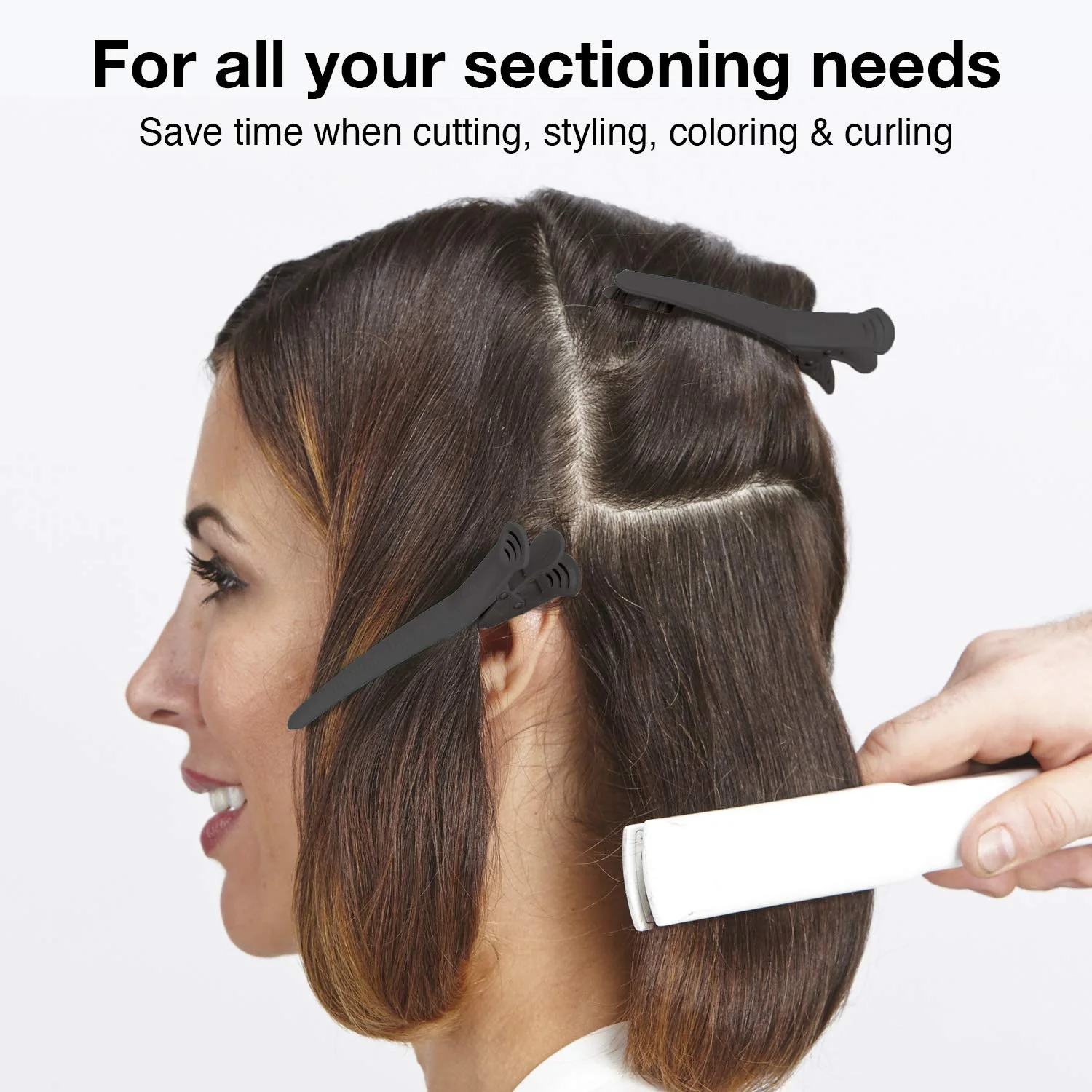 Olivia Garden 2-in-1 sectioning Double Clip - 4 Clips (Petite Black) DC-3 - Image 6