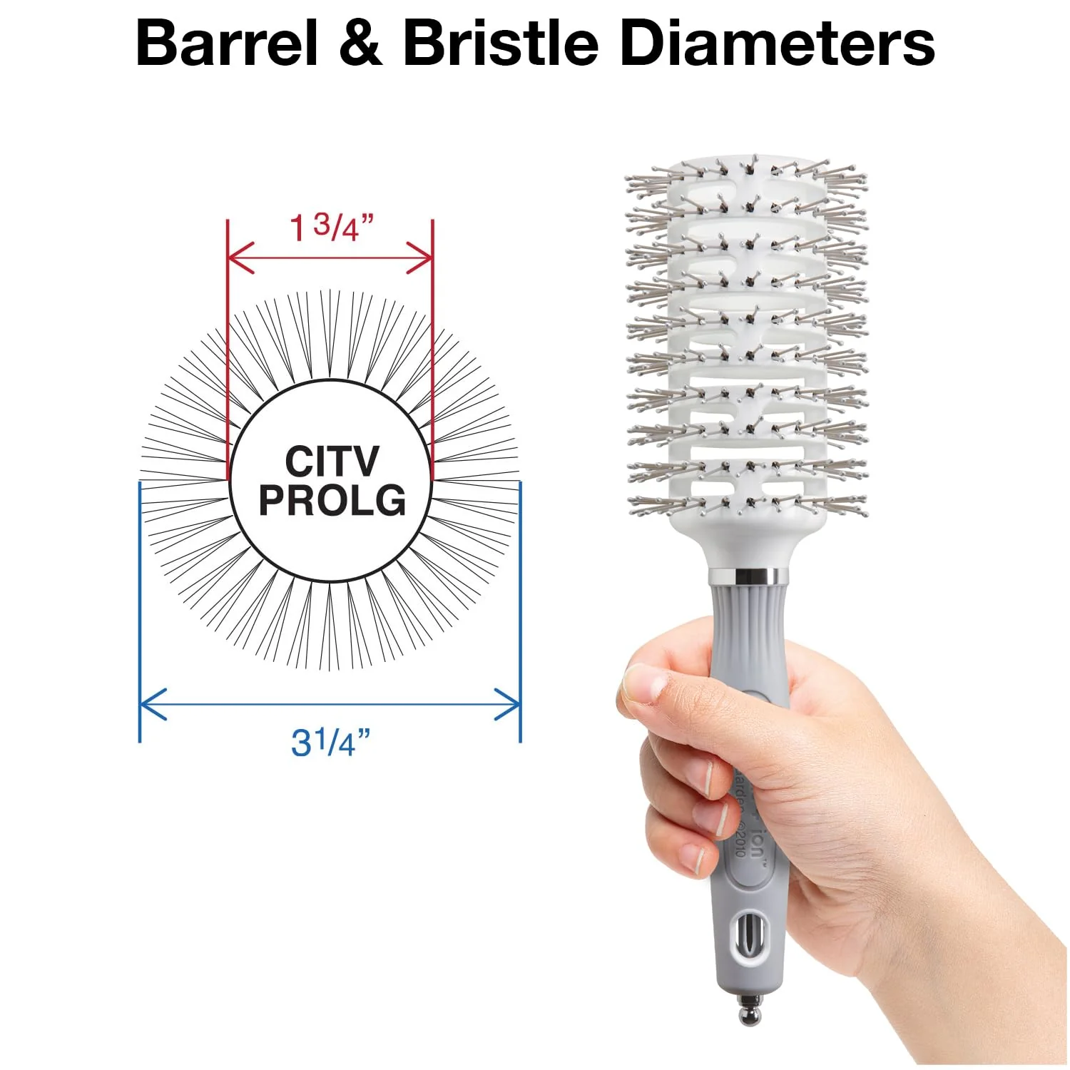 Olivia Garden Ceramic and Ion Turbo Vent Pro Hair Brush CITVPRO-LG (Large 3 1/4") - Image 2