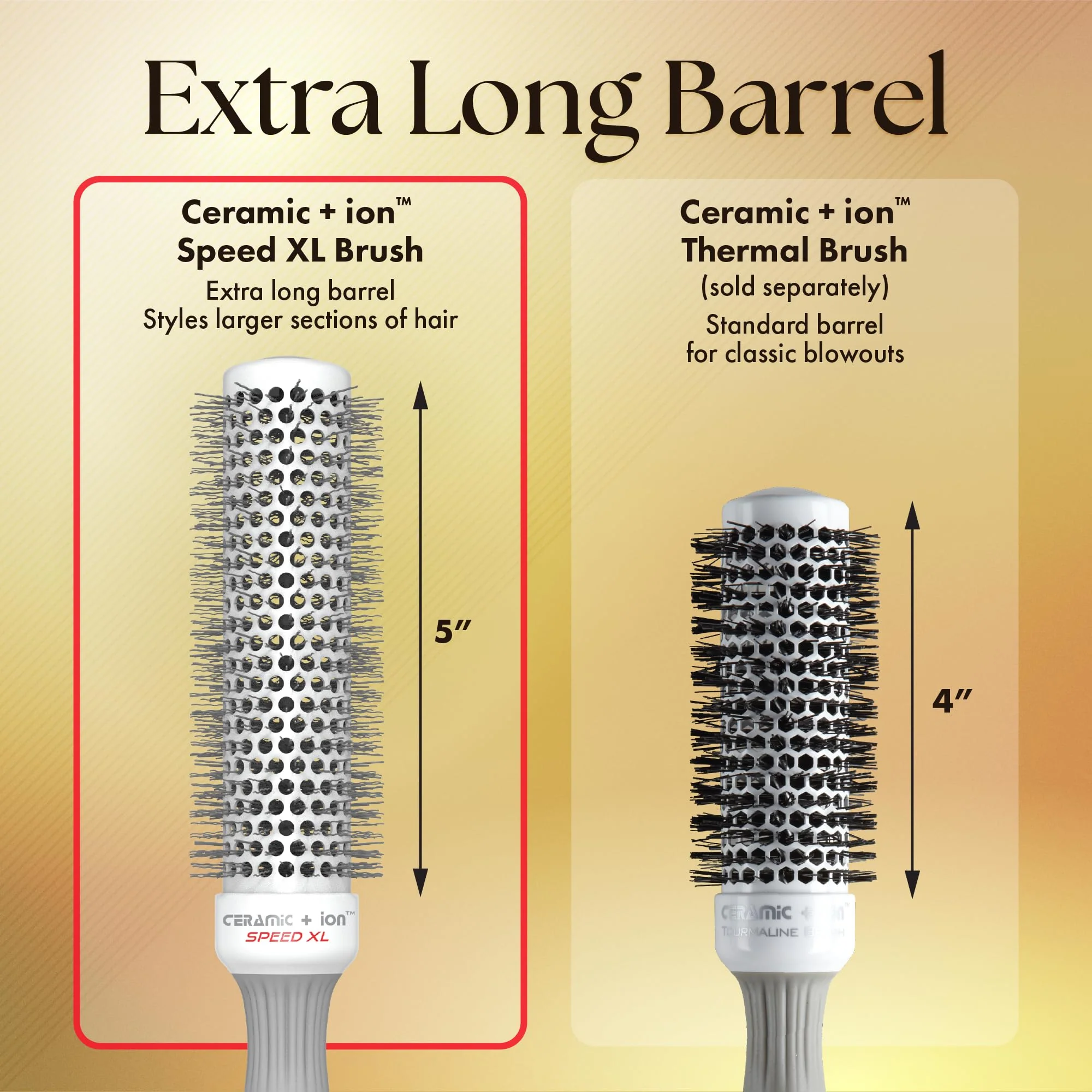 Olivia Garden Ceramic + Ion Speed XL - Extra-Long Round Thermal Hair Brush - Not Electrical - Professional Blowout Brush for Normal to Thick Hair - 1 3/8"- Diameter Barrel - CIXL-35 - Image 4