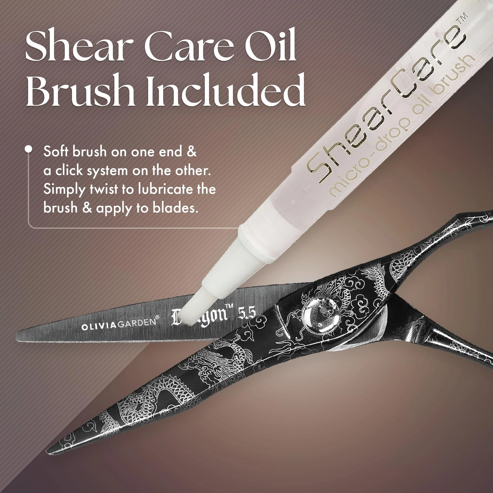 Olivia Garden Dragon Shears Kit - Includes Professional Hair Cutting 5.5" Shear, 6" Thinner, Case, and Accessories - Razor Sharp Scissors - DR-55, DR-T628 - Image 5