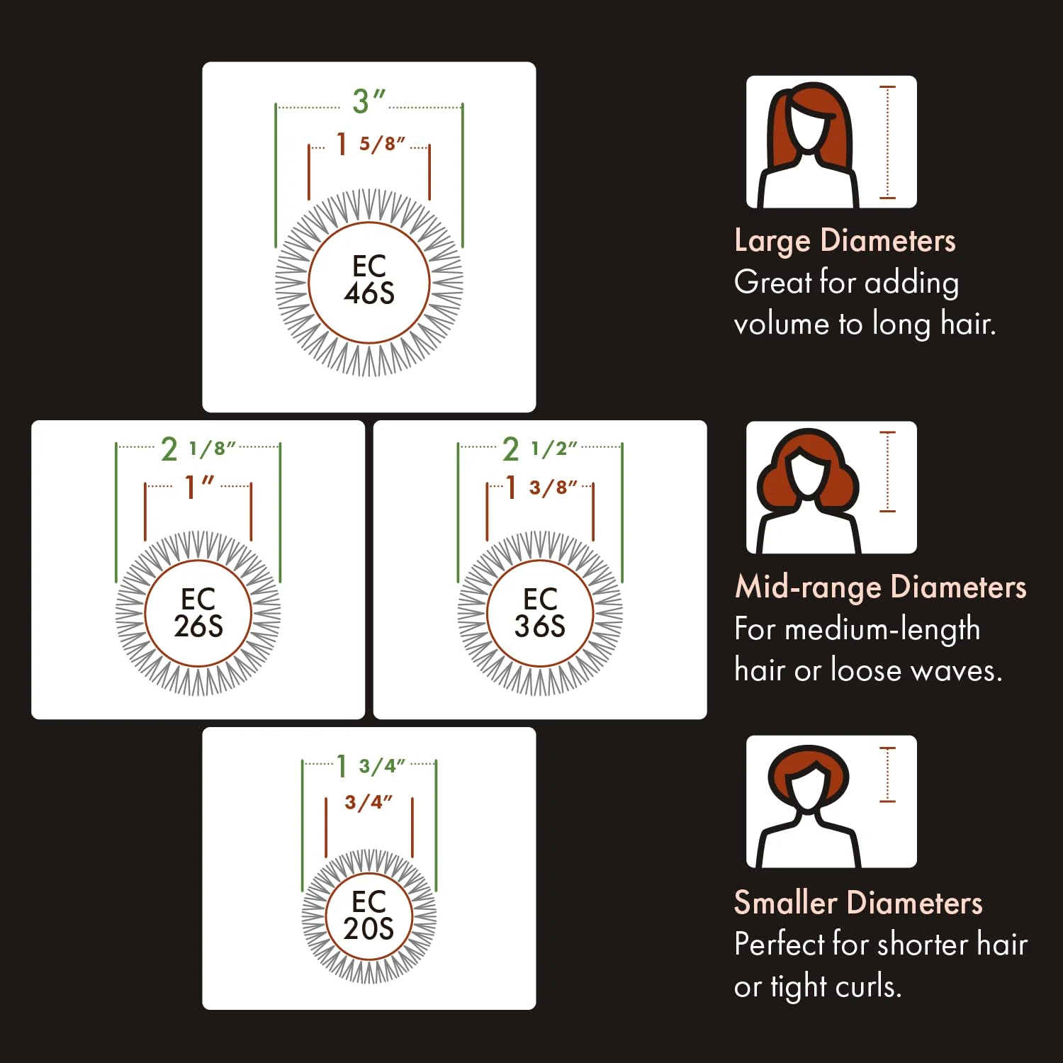 Olivia Garden Eco Ceramic Soft Bristles Round Thermal Hair Brush Set - Image 5