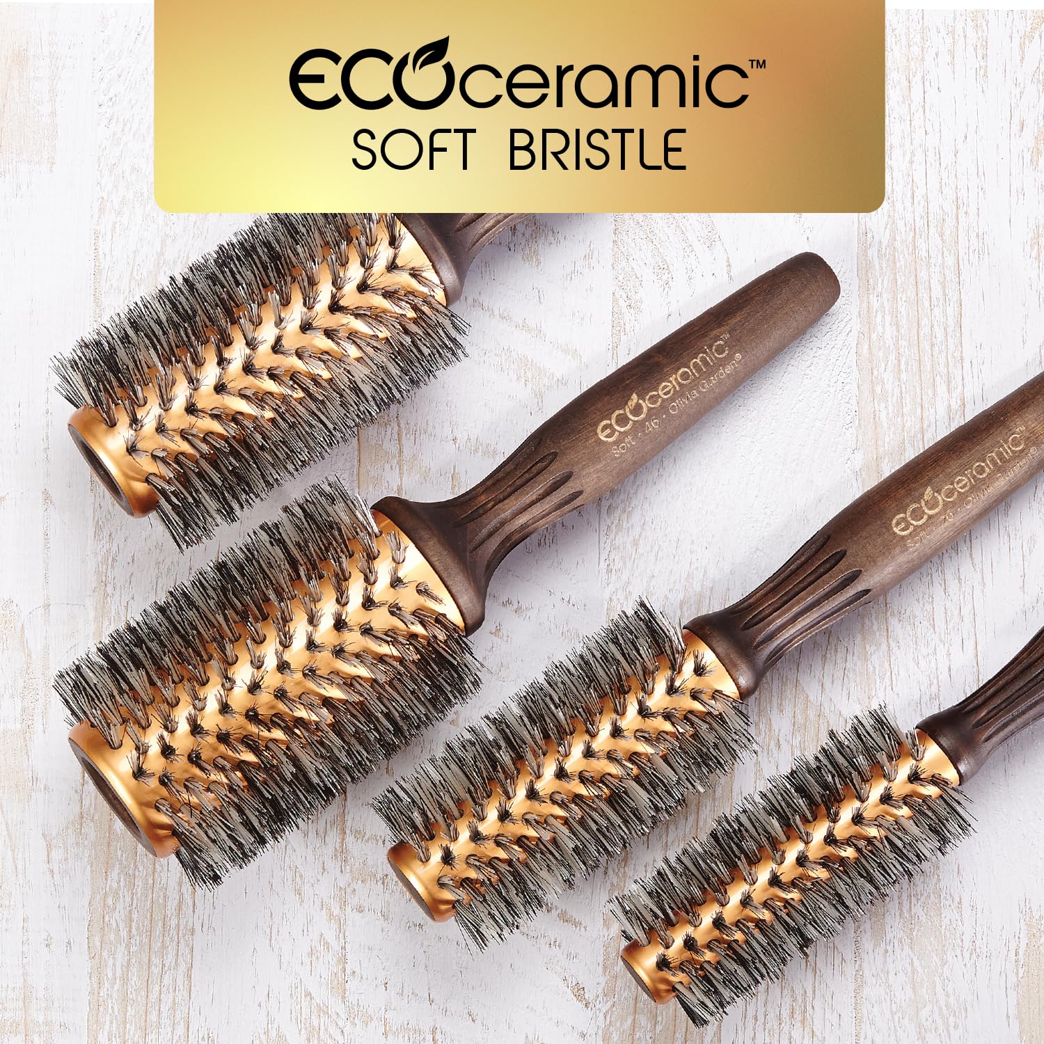 Olivia Garden Eco Ceramic Soft Bristles Round Thermal Hair Brush Set - Image 6