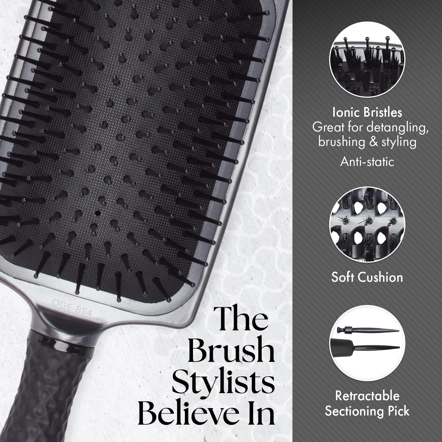 Olivia Garden ESSENTIALS Styling Large Paddle brush - Image 5