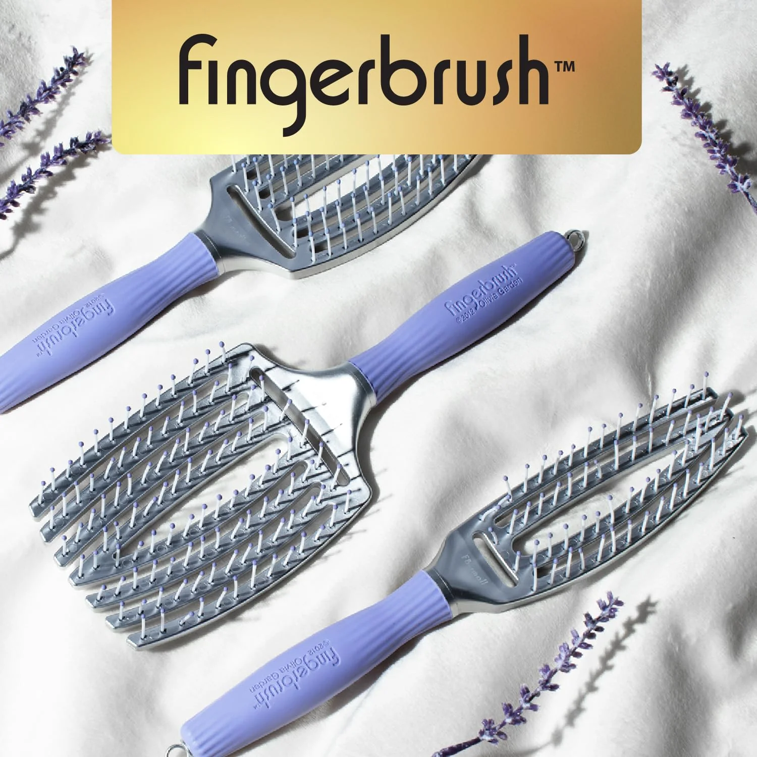 Olivia Garden Fingerbrush Curved and Vented Paddle Brush for Blow Drying - Ideal for Styling and Detangling All Hair Types - Scalp Massager Brush, 3-Piece Kit - Image 5