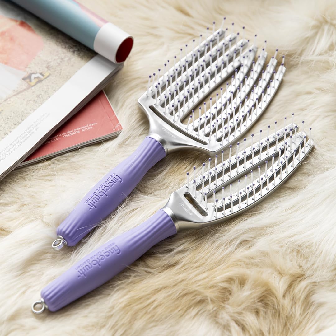 Olivia Garden Fingerbrush Curved and Vented Paddle Brush for Blow Drying - Ideal for Styling and Detangling All Hair Types - Scalp Massager Brush, 3-Piece Kit - Image 7