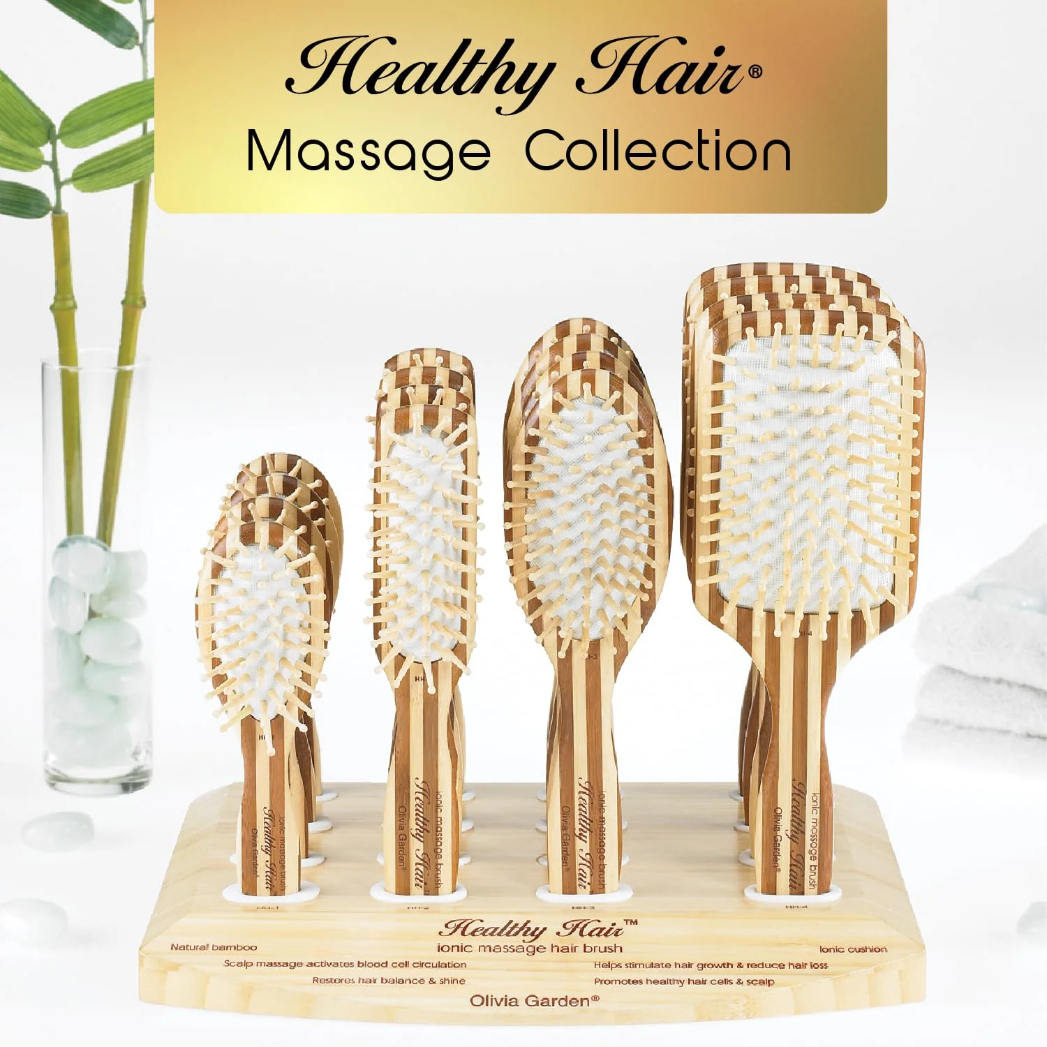 Olivia Garden Healthy Hair Eco-Friendly Bamboo Ionic Massage Hair Brush HH-2 (Paddle Narrow) - Image 5