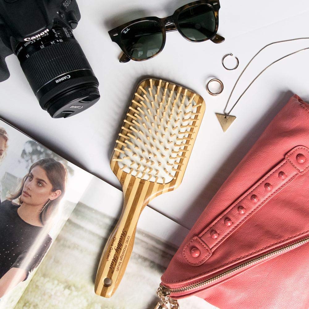 Olivia Garden Healthy Hair Eco-Friendly Bamboo Ionic Massage Hair Brush HH-4 (Paddle Large) - Image 7