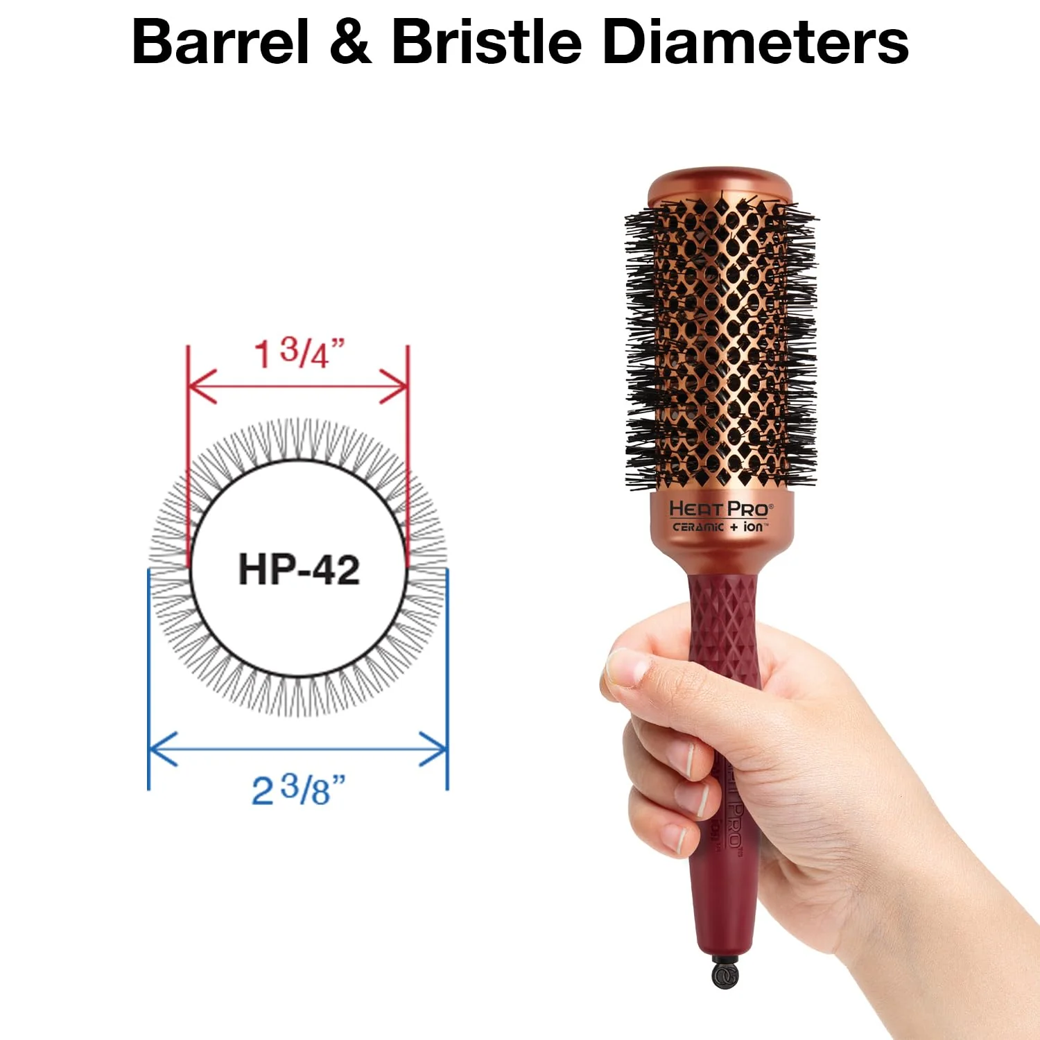 Olivia Garden HeatPro Round Thermal Brush - Not Electrical - Professional Blowout Brush for Normal to Thick Hair - Heat Resistant Up to 550°F - Image 2