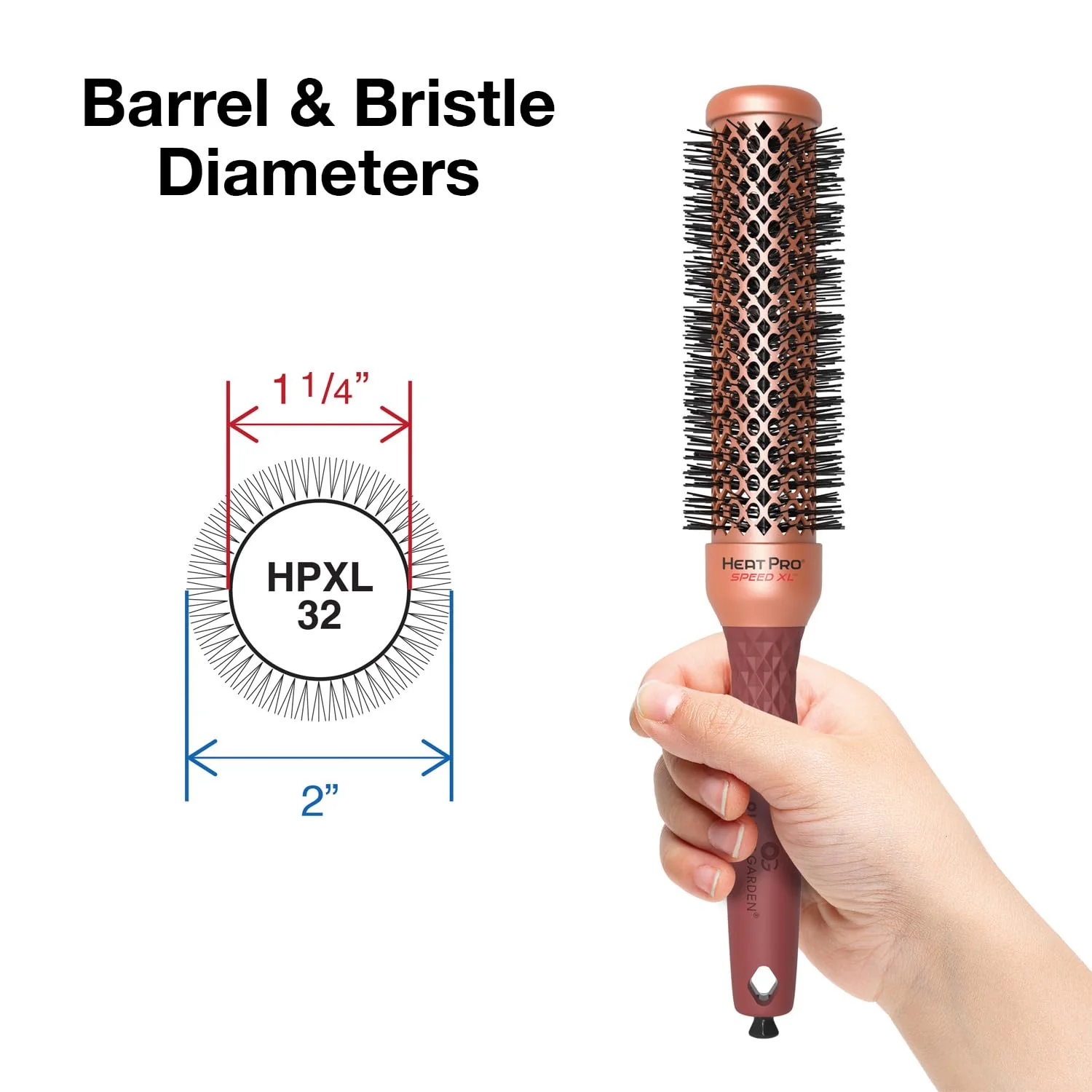 Olivia Garden HeatPro Speed XL - Extra-Long Thermal Round Hair Brush - Not Electrical - Professional Ceramic Blowout Brush for Normal to Thick Hair – 1 1/4" - Image 2