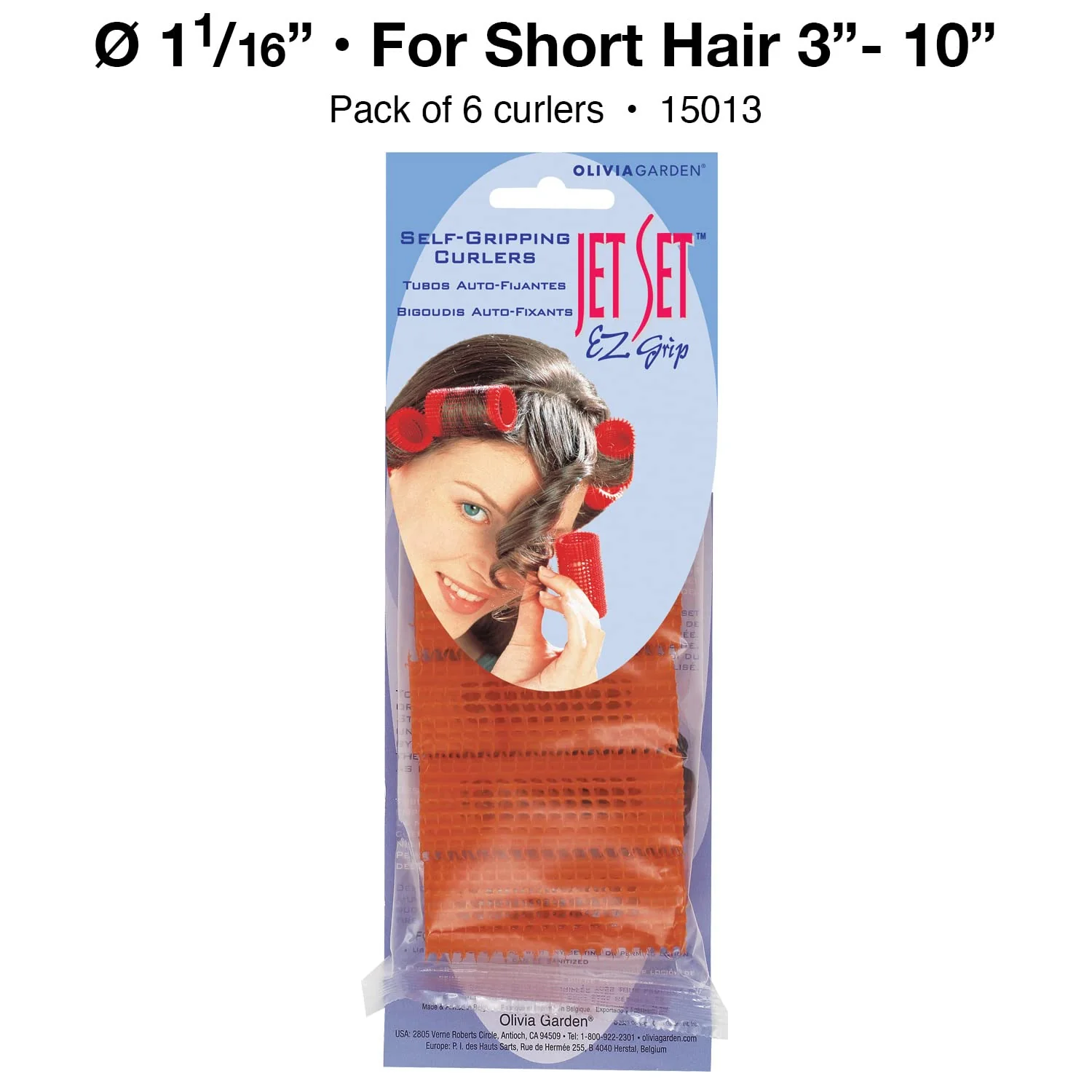 Olivia Garden Jet Set EZ Grip Self-Gripping Curlers - Hair Rollers for Setting or Perming - Style Curls and Waves, 1 1/16" - 6 Count - Image 2