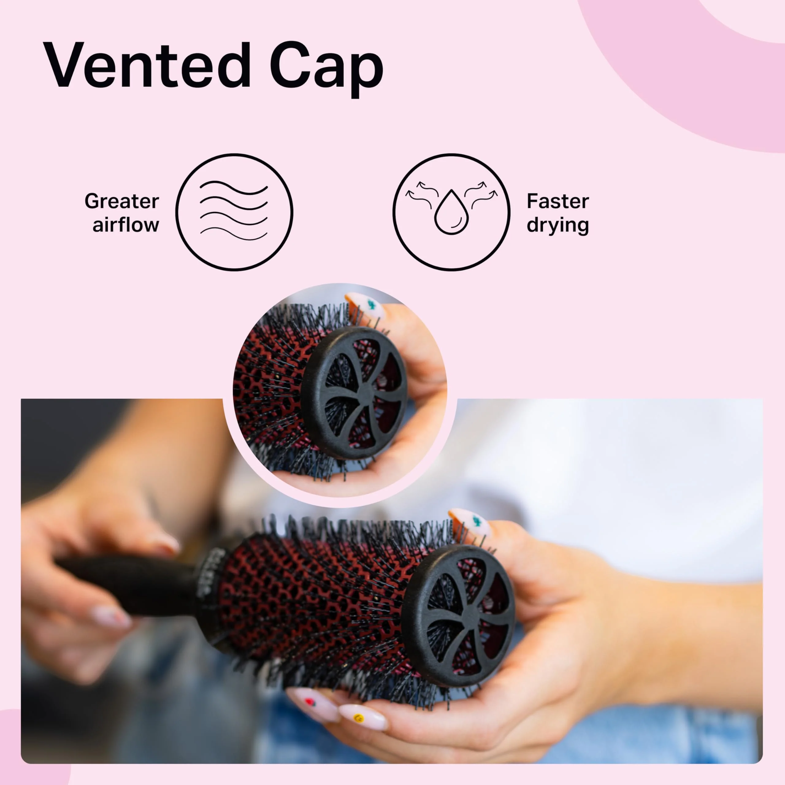Olivia Garden MultiBrush Detachable Thermal Styling Hair Brush (5-Piece Kit 1 3/4" 46mm) - Image 7