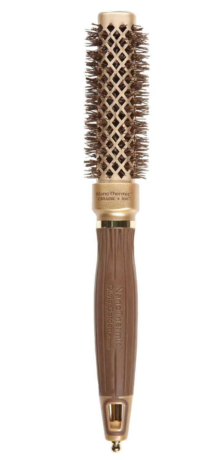 Olivia Garden NanoThermic Ceramic + Ion Square Shaper Thermal Hair Brush - Not Electrical - Professional Blowout Brush for Normal to Thick Hair - 1"-Diameter Barrel - NT-S20