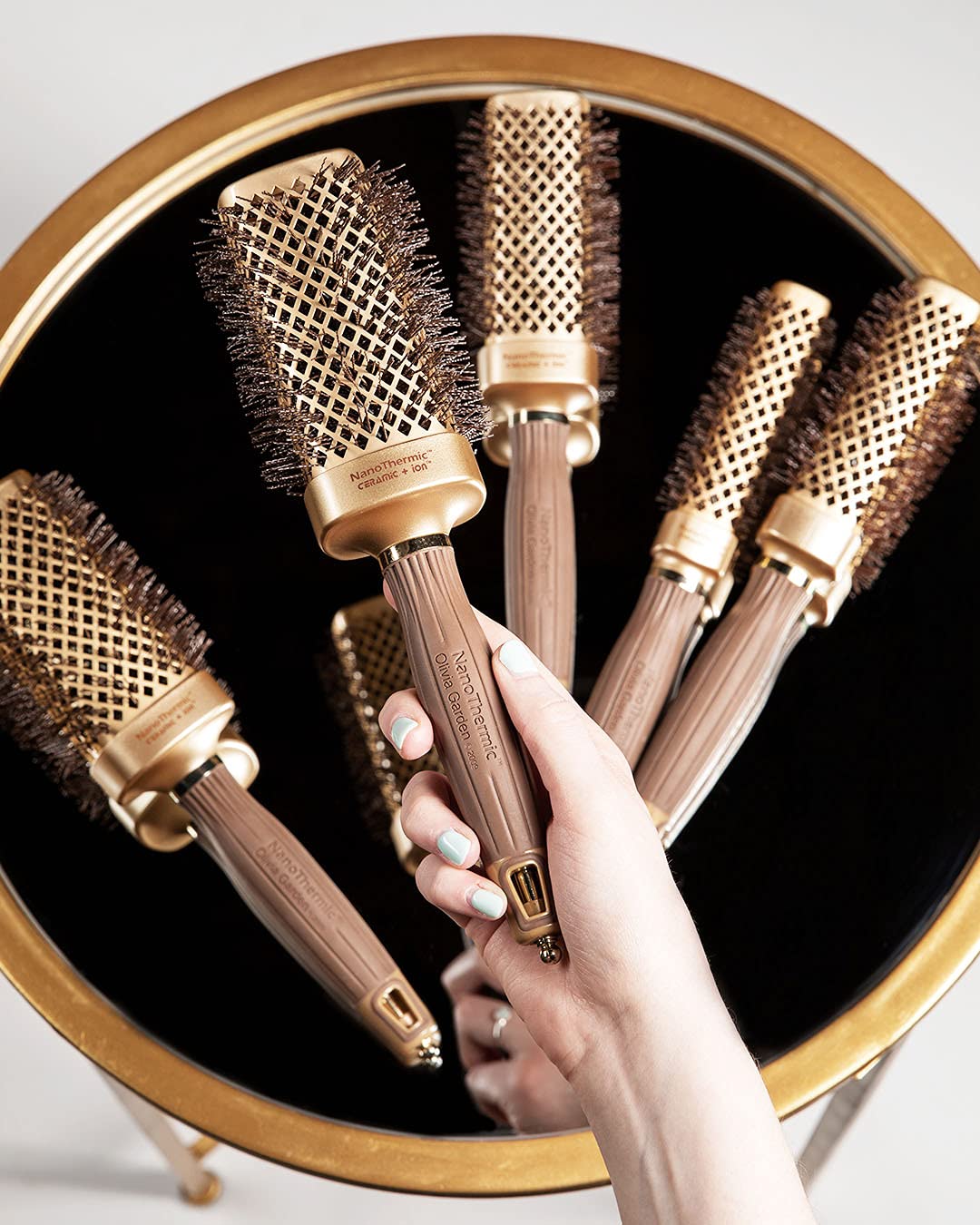 Olivia Garden NanoThermic Ceramic + Ion Square Shaper Thermal Hair Brush - Not Electrical - Professional Blowout Brush for Normal to Thick Hair - 1"-Diameter Barrel - NT-S20 - Image 7