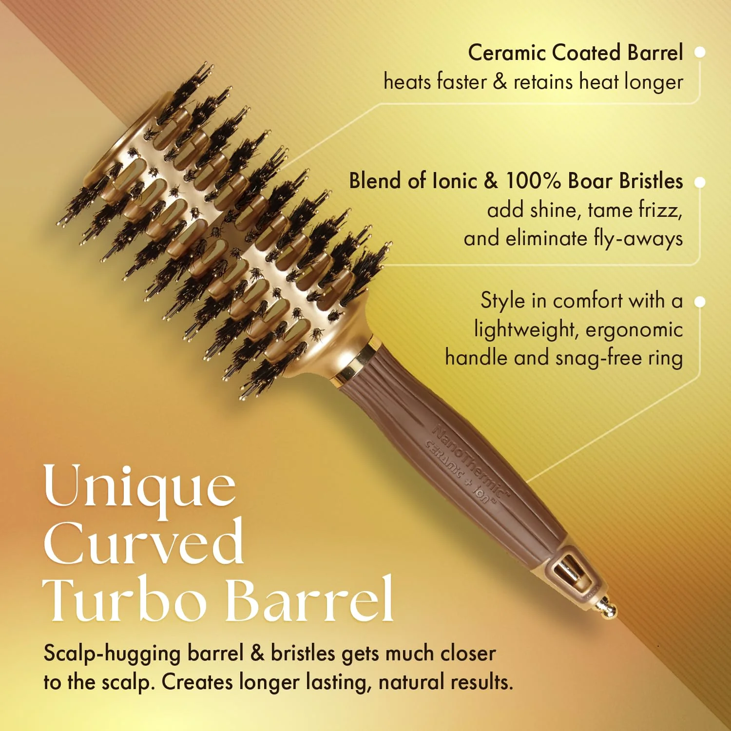 Olivia Garden NanoThermic Contour Vent Combo Hair Brush NT-CVL (Large 3 1/8") - Image 3