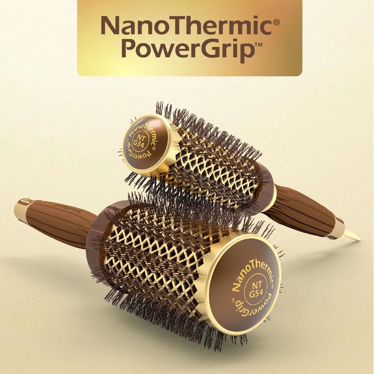 Olivia Garden NanoThermic PowerGrip Thermal Round Hair Brush - Not Electrical - Ceramic Blowout Brush for Medium to Thick Hair, 1 1/4 inch - Image 6