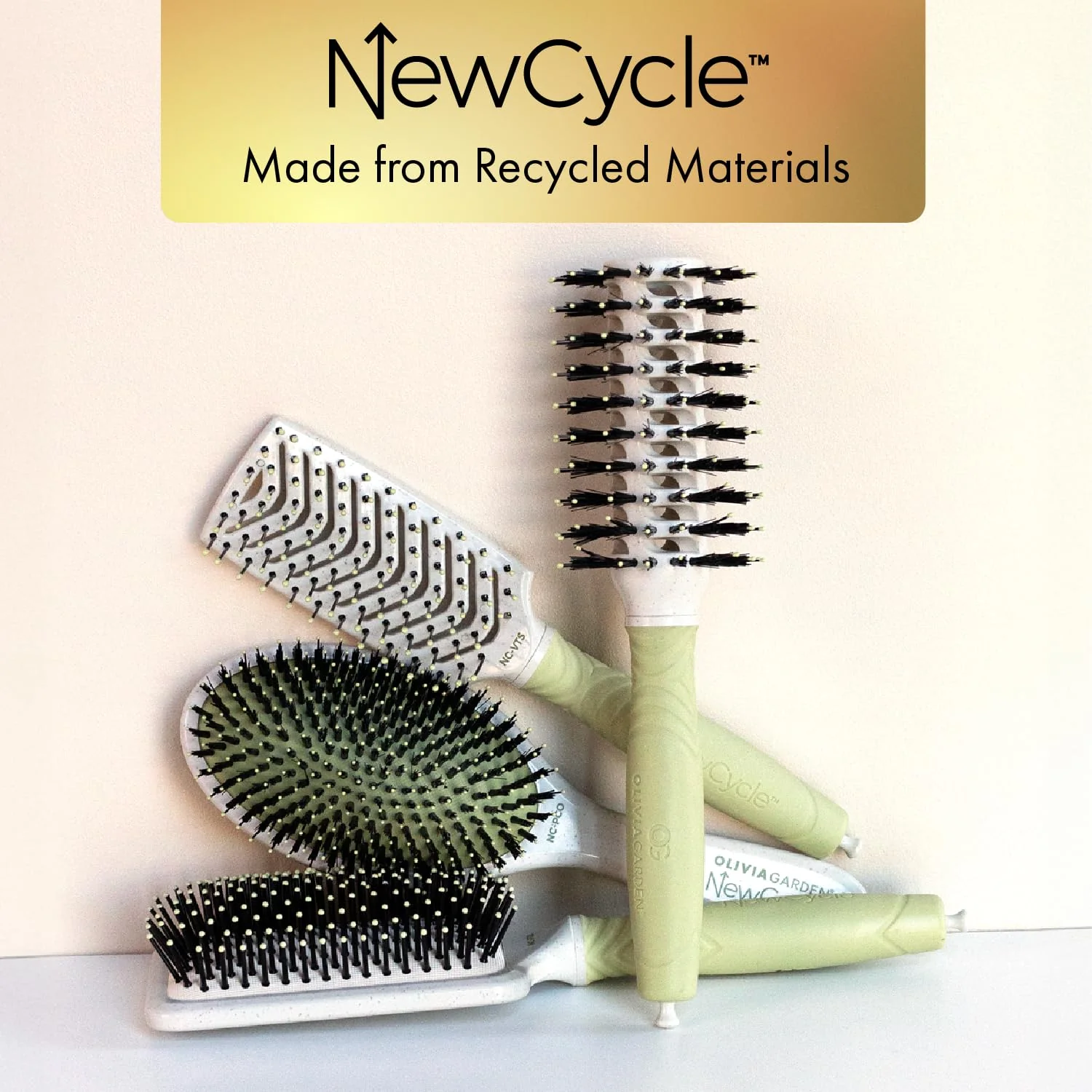 Olivia Garden NewCycle Ionic bristles Cushion Hair Brush and made from 100% recycled material (except bristles and cushion) - Image 7
