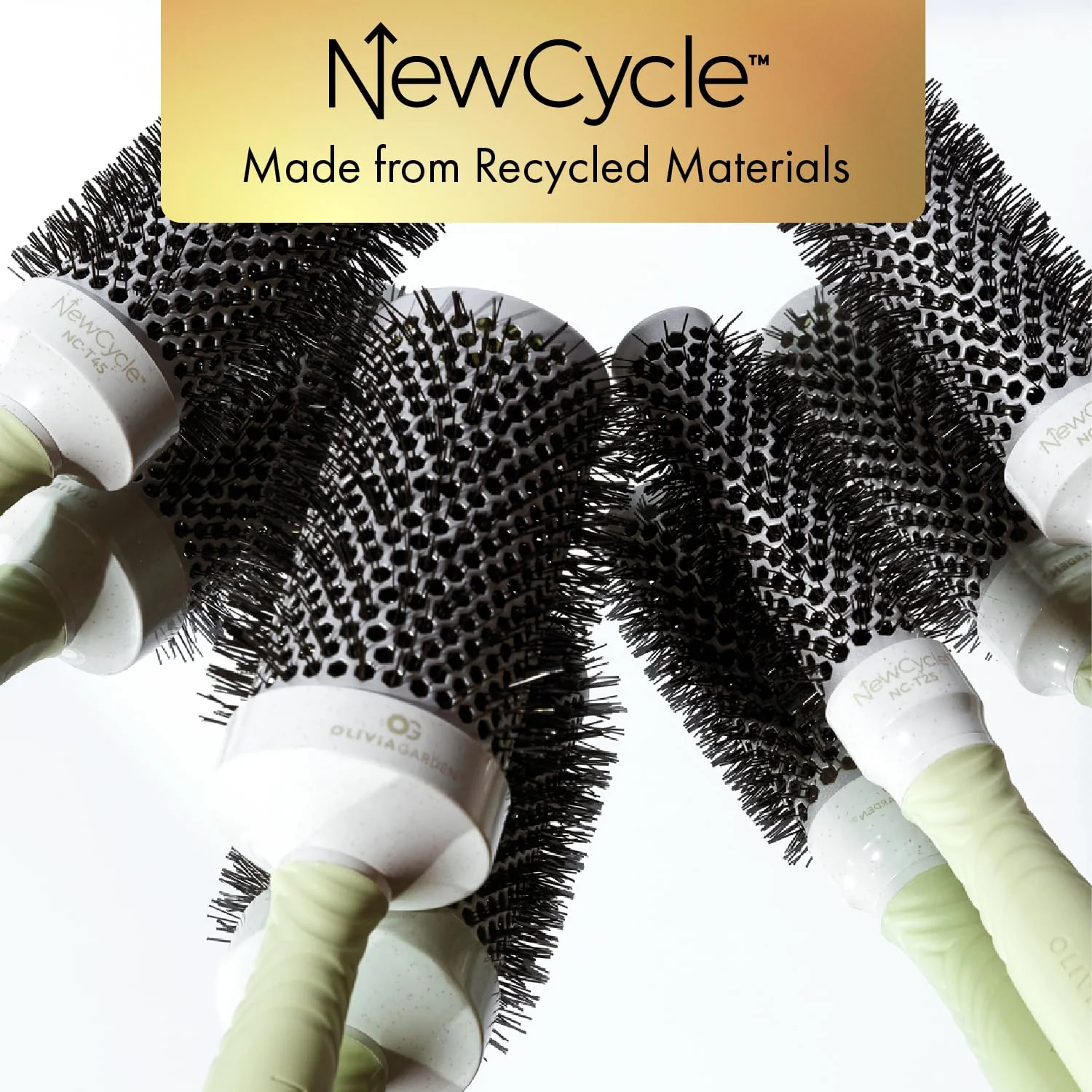 Olivia Garden NewCycle Round Thermal Hair Brush (not Electrical) with Ceramic Barrel, Ionic Technology and Made from 100% Recycled Material (Except bristles) - Image 6