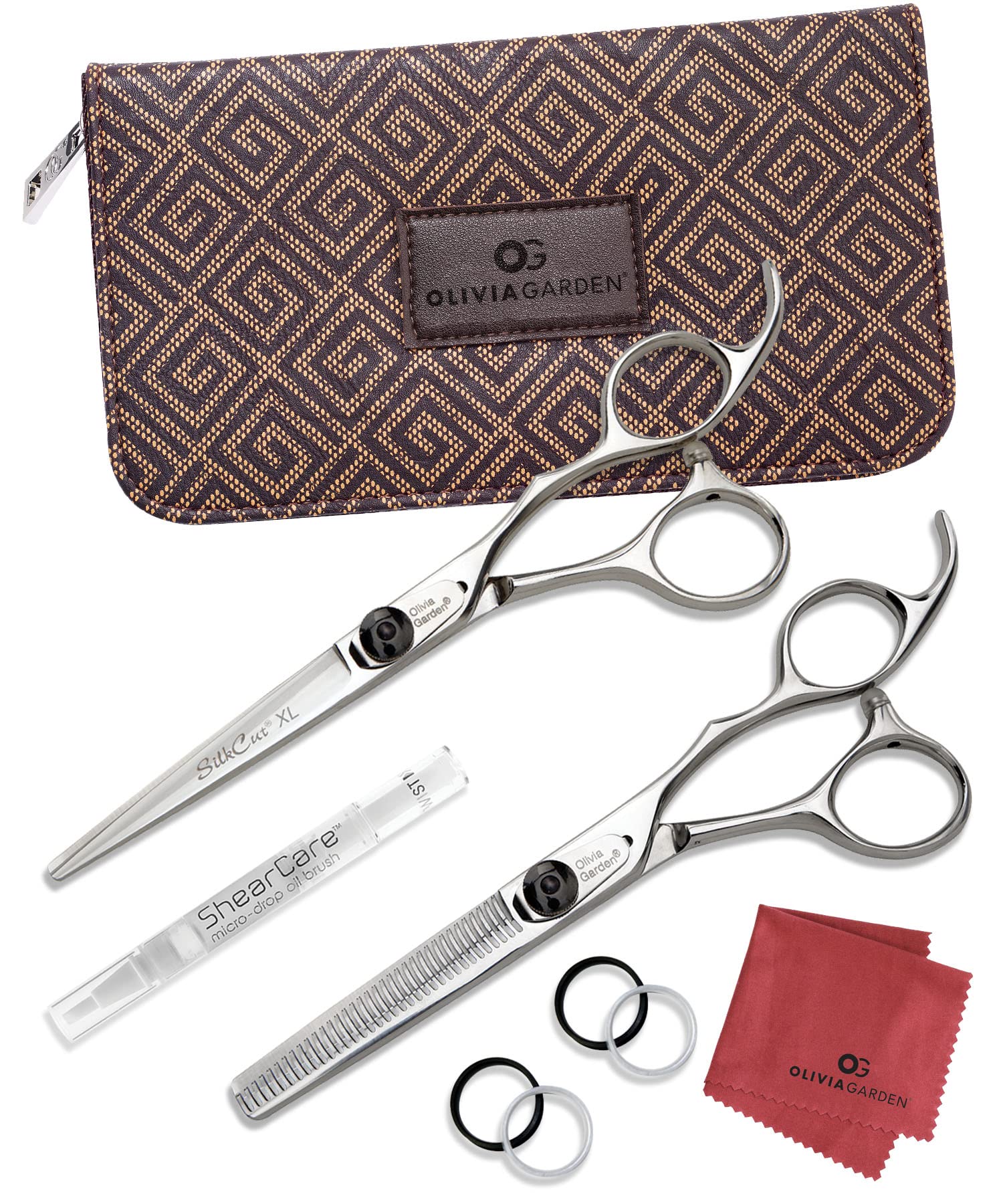 Olivia Garden SilkCut Professional Hairdressing Barber Kit, XL, 6"