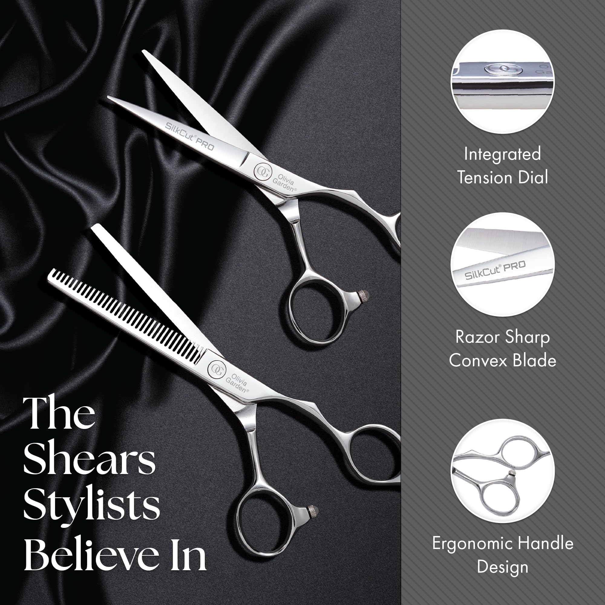 Olivia Garden SilkCutPro Shear and Thinner Zipper case deal (5" contains: SKP-50, SKP-T635) - Image 4