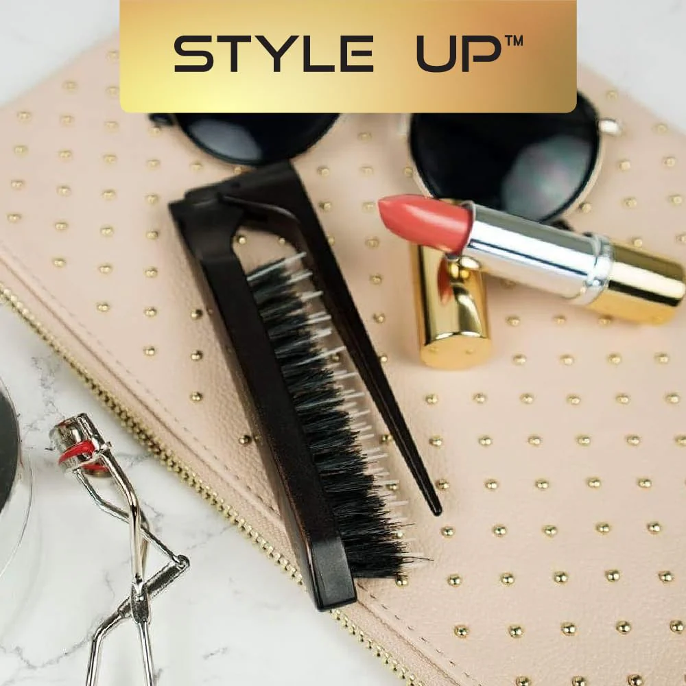 Olivia Garden Style-Up Teasing Foldable Hair Brush - 100% boar & ionic bristles STU-CO (Combo)… - Image 4