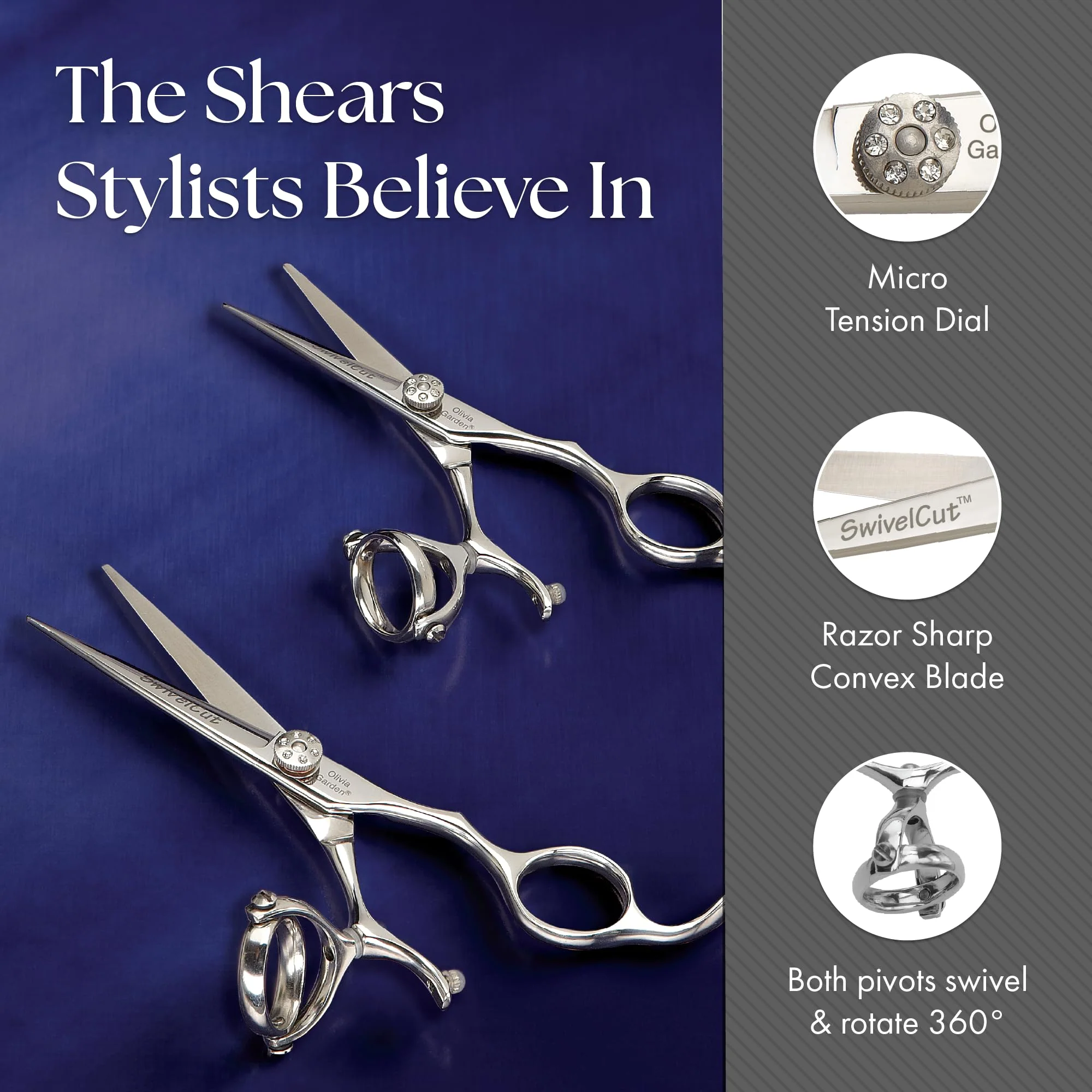 Olivia Garden SwivelCut Professional Hairdressing Shears Intro Case Deal - Left Handed (5.75") - Image 4