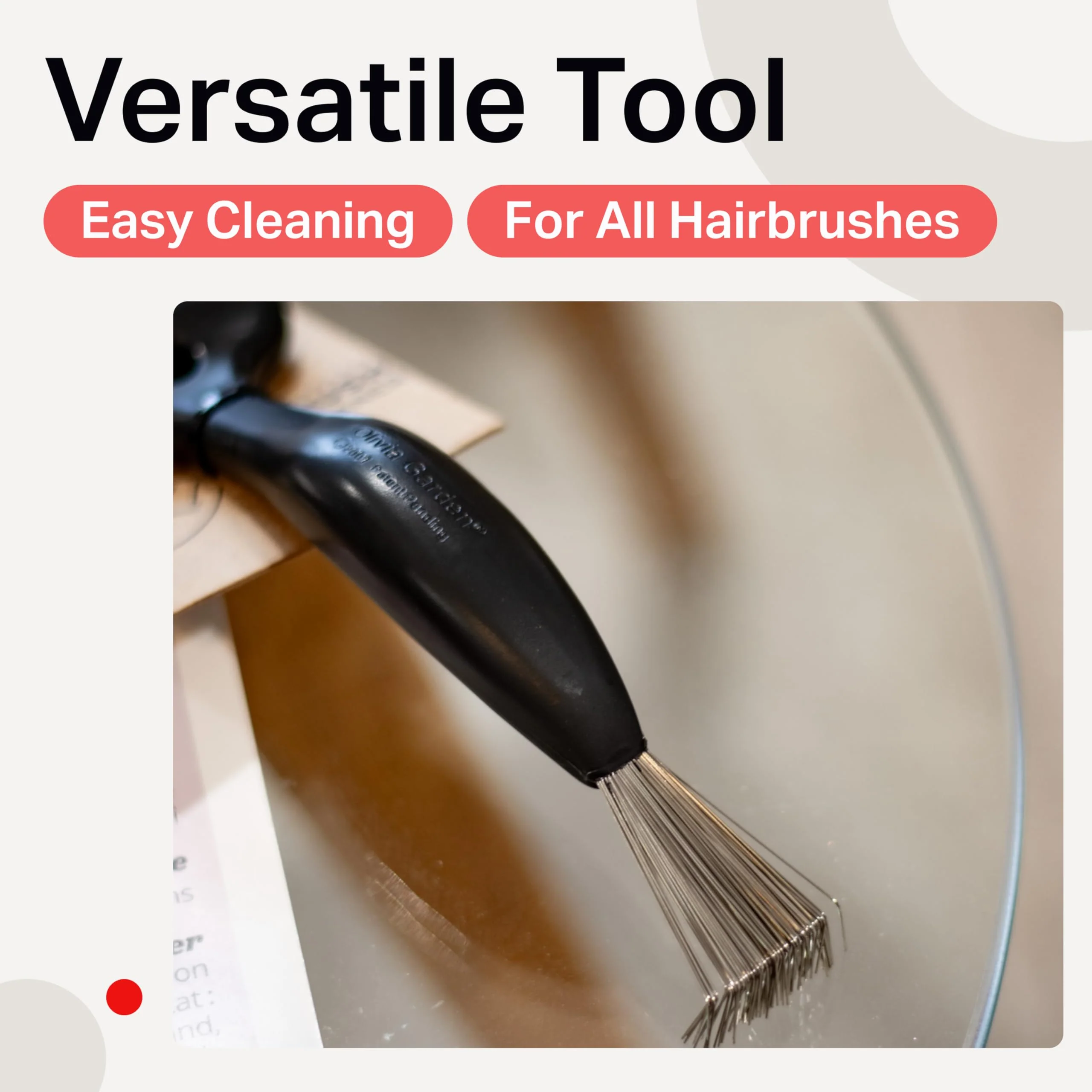 Olivia Garden The Brush Cleaner - Hair Brush Cleaner Tool for all Brush Sizes and Models - Removes Build-Up - 2 Tools in 1 - Beauty Care Accessories - Black - Image 4