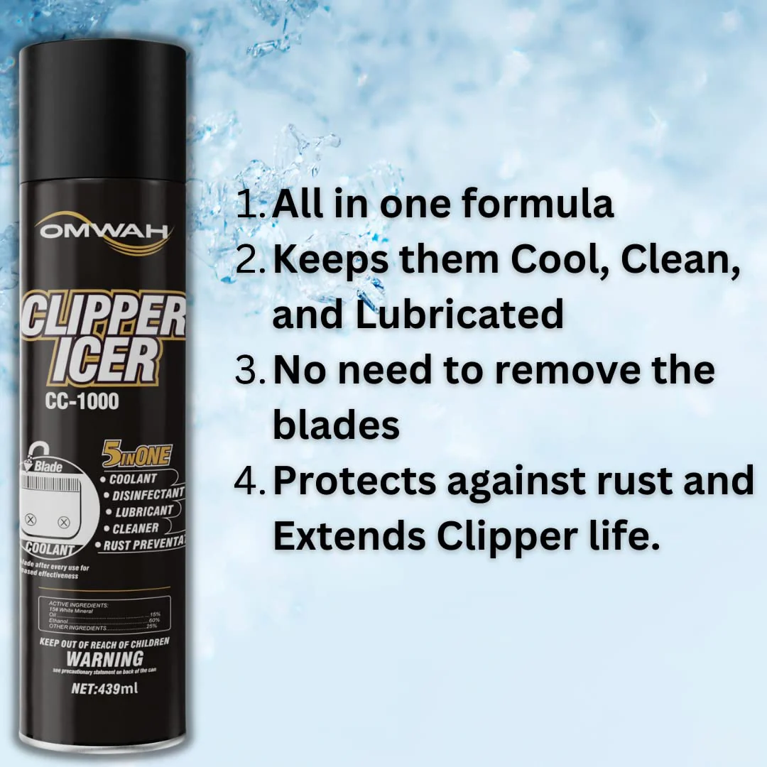 OMWAH 5 in 1 Clipper Icer Blade Cleaner and Lubricant Clipper Spray 1 Pack (15 oz.)… - Image 2