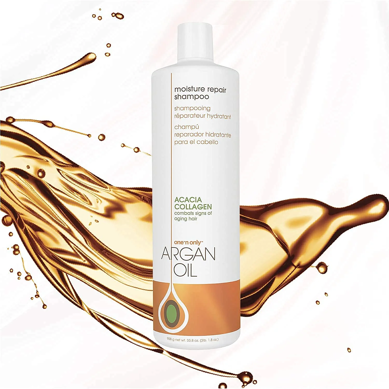 One 'n Only Moisture Repair Shampoo with Argan Oil, Rebalances Hair Moisture Levels, Adds Volume and Shine, Repairs Damage from Chemicals and Heat Styling, 33.8 Fl. Oz - Image 4