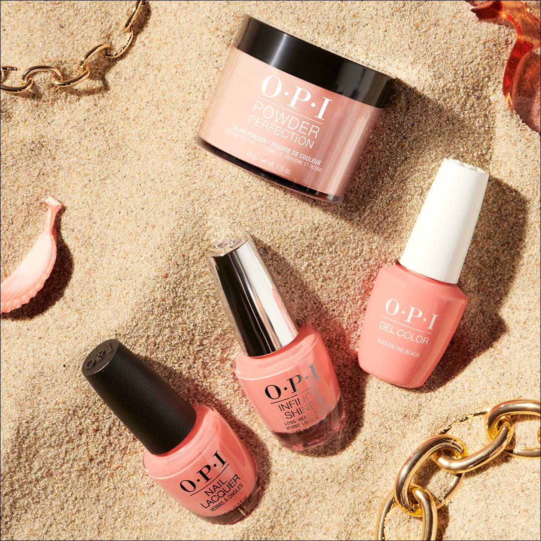 OPI Infinite Shine 2 Long-Wear Lacquer, Opaque & Vibrant Crème Finish Orange Nail Polish, Up to 11 Days of Wear, Chip Resistant & Fast Drying, Summer 2023 Collection, Summer Make the Rules,Flex on the Beach, 0.5 fl oz - Image 7