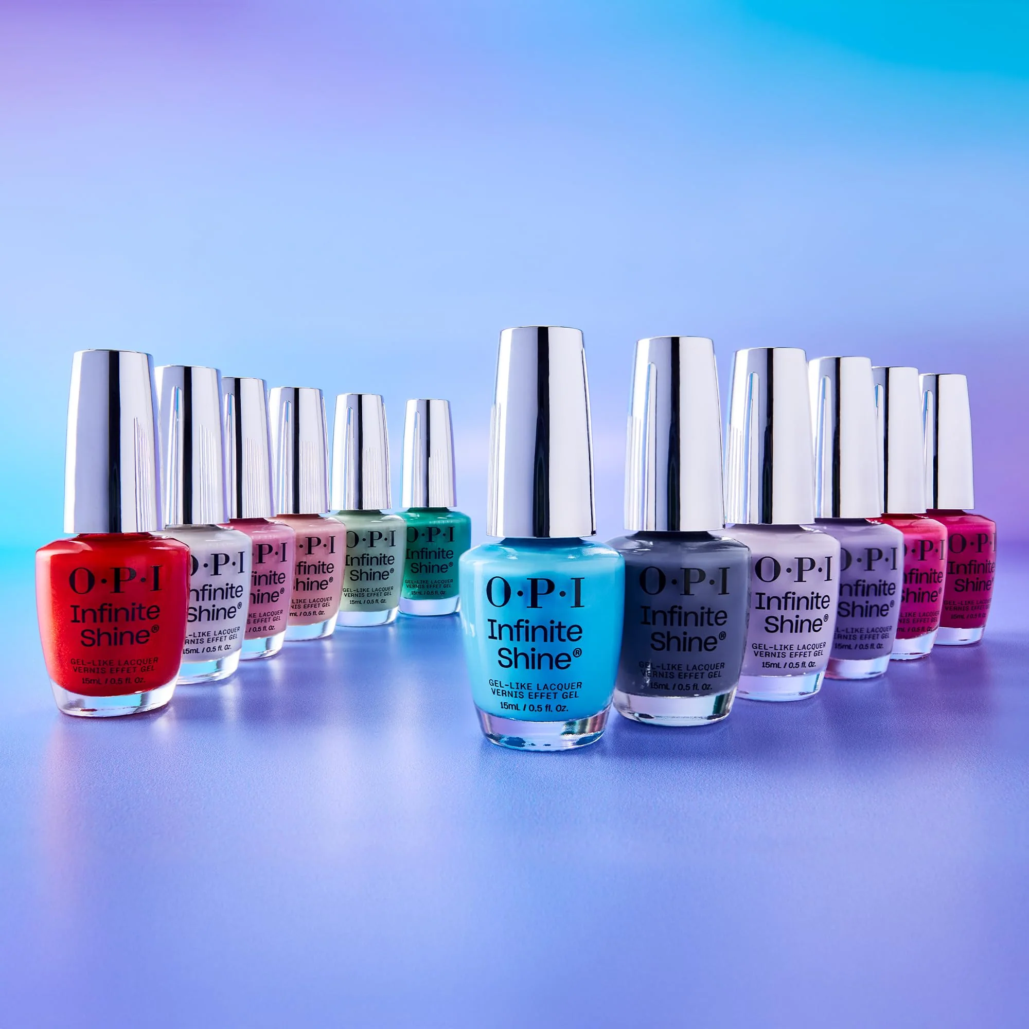 OPI Infinite Shine I’m Not Really an Influencer | Semi-Sheer Bright Neutral Pink Fuchsia with Glitter Long Wear Nail Polish | The New OPIcons Collection | Spring 2026 - Image 9