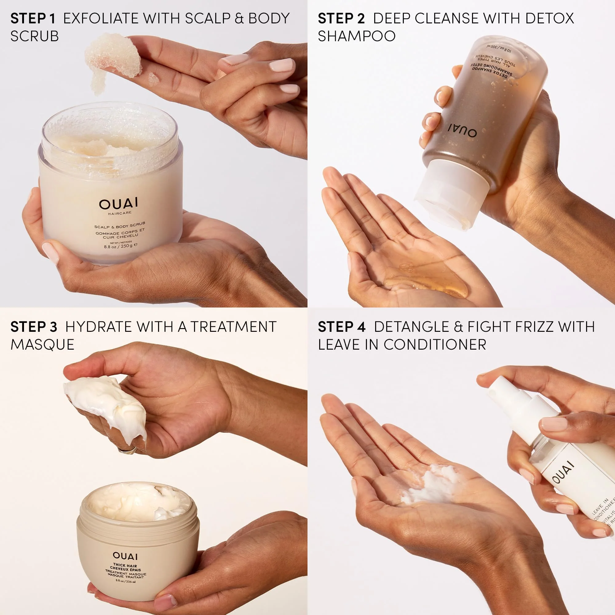 OUAI Detox Shampoo - Clarifying Shampoo for Build Up, Dirt, Oil, Product and Hard Water - Apple Cider Vinegar & Keratin for Clean, Refreshed Hair - Sulfate-Free Hair Care (10 oz) - Image 7
