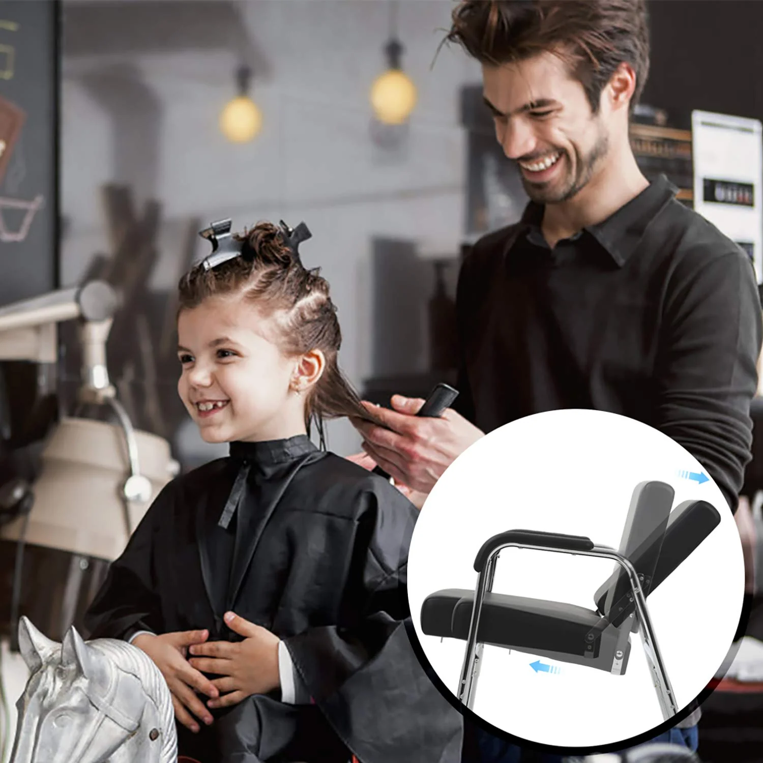 PayLessHere Barber Chair Reclining Salon Chair for Hair Stylist Chair Portable Shampoo Chairs for Salon with Stable Metal Frame can Sit or Lie Down for Beauty and Hairdressing - Image 5