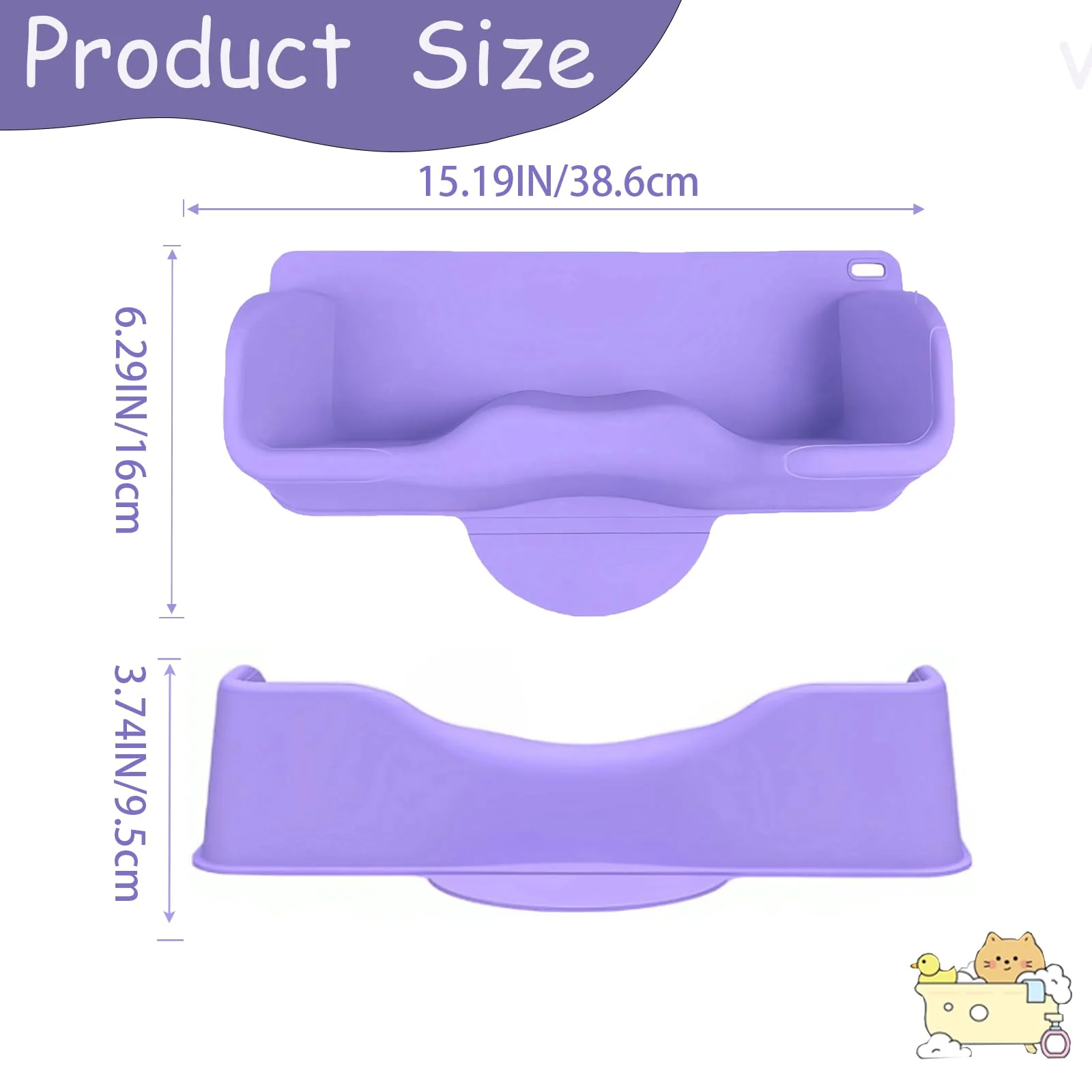 Portable Hair Washing Station Set,Silicone Hair Washing Station for Kids,Children,Toddler,Sink or Bathtub Shampoo Buddy, Attached Shampoo Brush and Baby Bath Rinse Cup(Relaxing Hair Washing) - Image 4