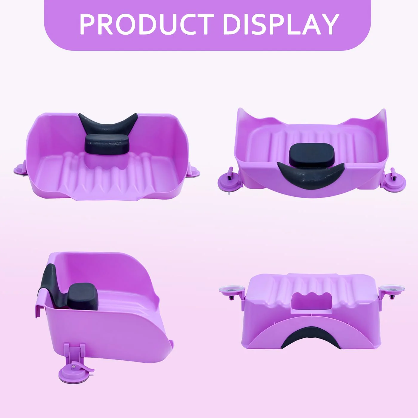 Portable Shampoo Basin for Kids, Baby, Children,Tear Free Hair Washing Basin Tray at Home (Purple) - Image 3