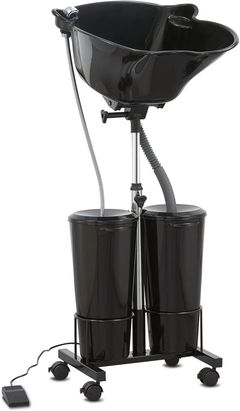 Portable Shampoo Bowl with Electric Pump (Pack of 1) | Adjustable Basin Height, Dual-Bucket Design with Drain Hoses | Home & Barber Use | - Image 17