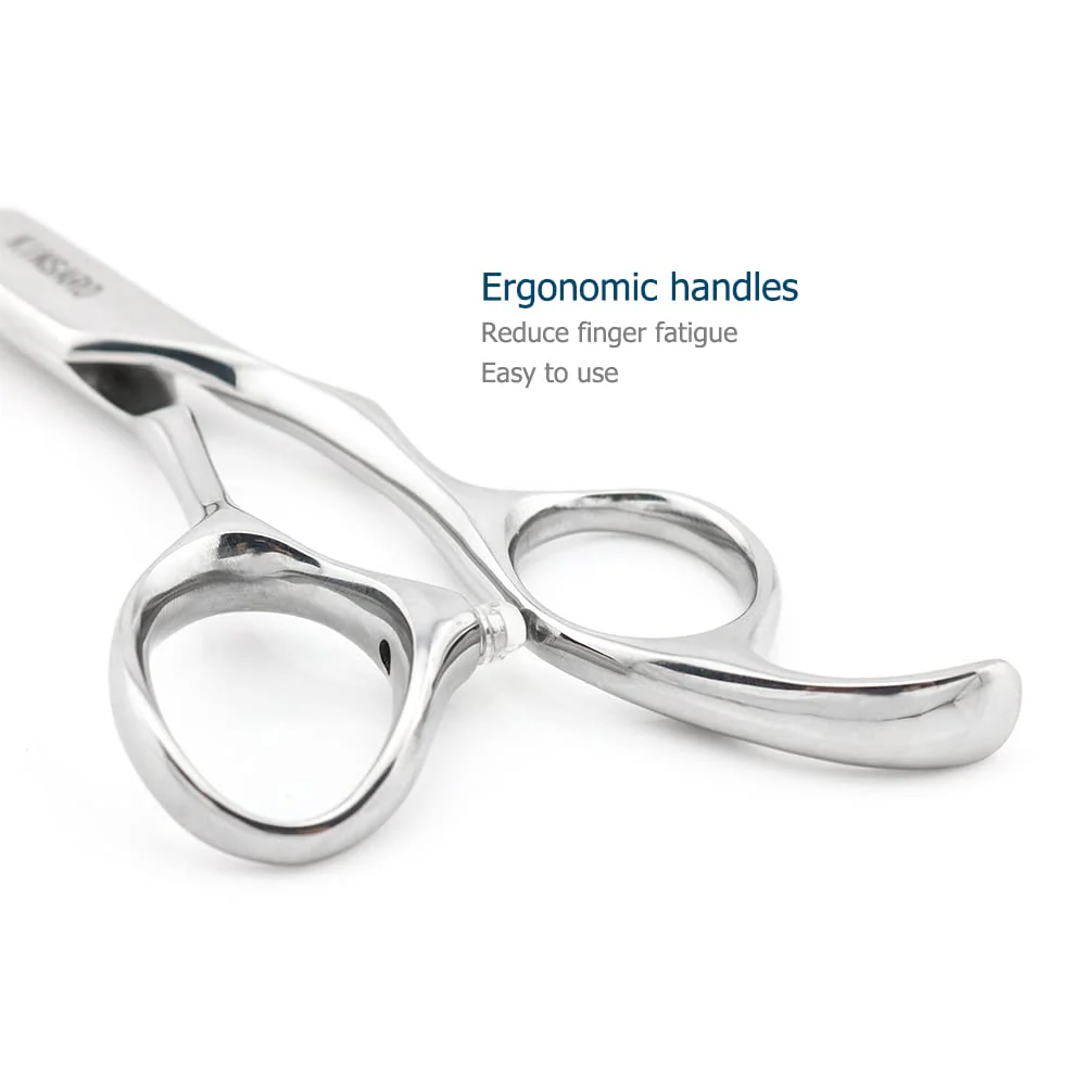 Professional Hair Shears 6" Silvery Blind Hole Sharp Hair Cutting Scissors Haircut Barber Scissors Barber Shears Convex Edge 440C KINSARO for Hairdresser Barbershop or Home Use - Image 7