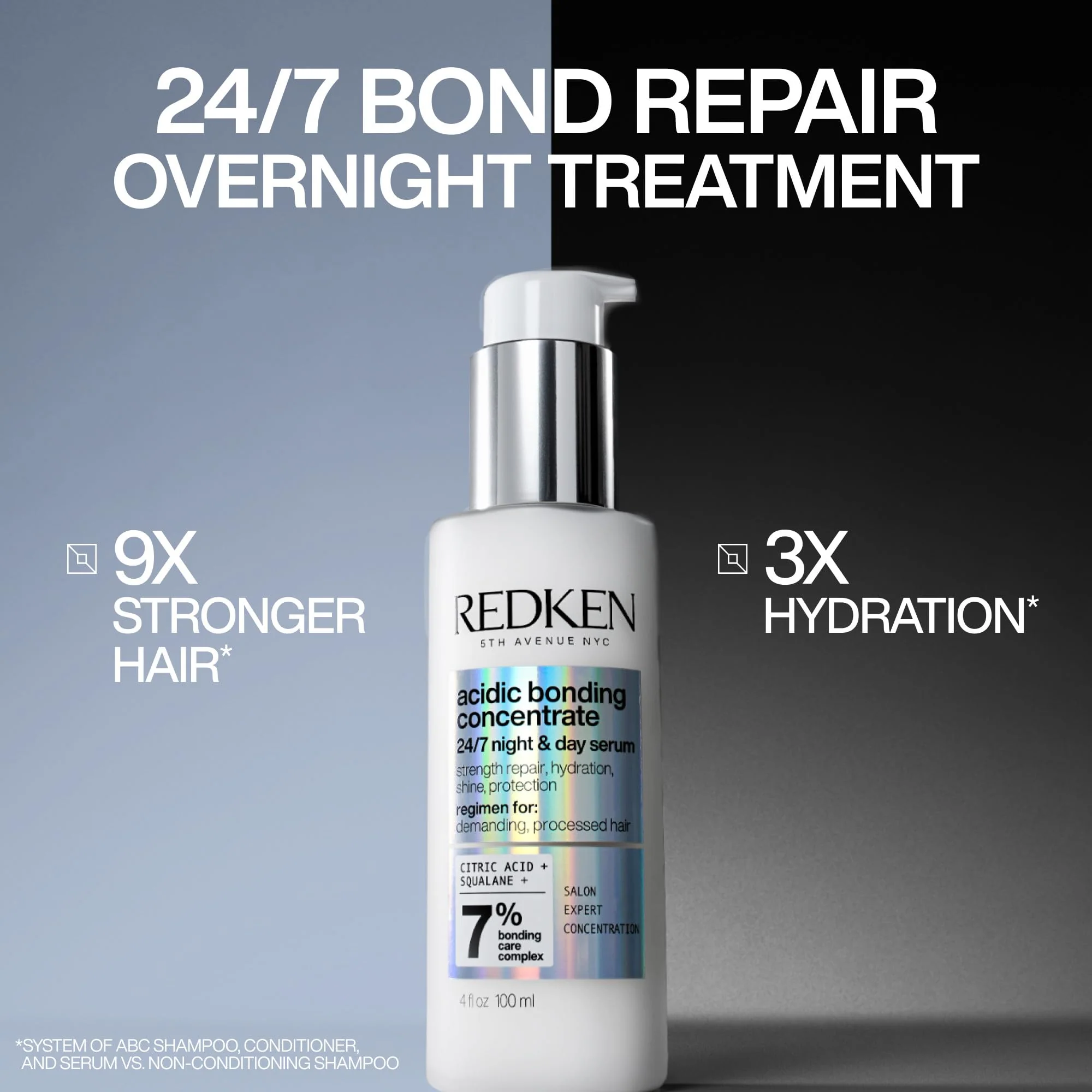 Redken Acidic Bonding Concentrate 24/7 Night & Day Serum For Damaged Hair - Nourishes & Restores, Overnight Hair Repair & Protection, Lightweight & Anti-Frizz - Image 4