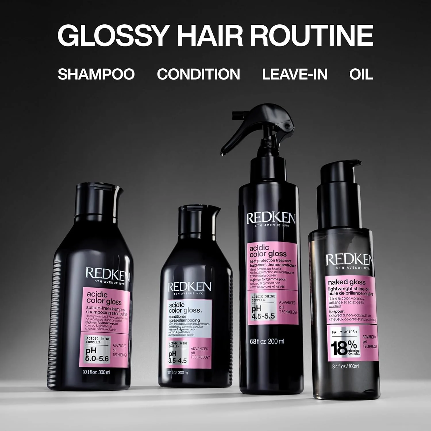 Redken Acidic Color Gloss Shampoo & Conditioner Set For Color Treated Hair - Protects Vibrancy and Extends Hair Shine, Sulfate-Free - Image 5