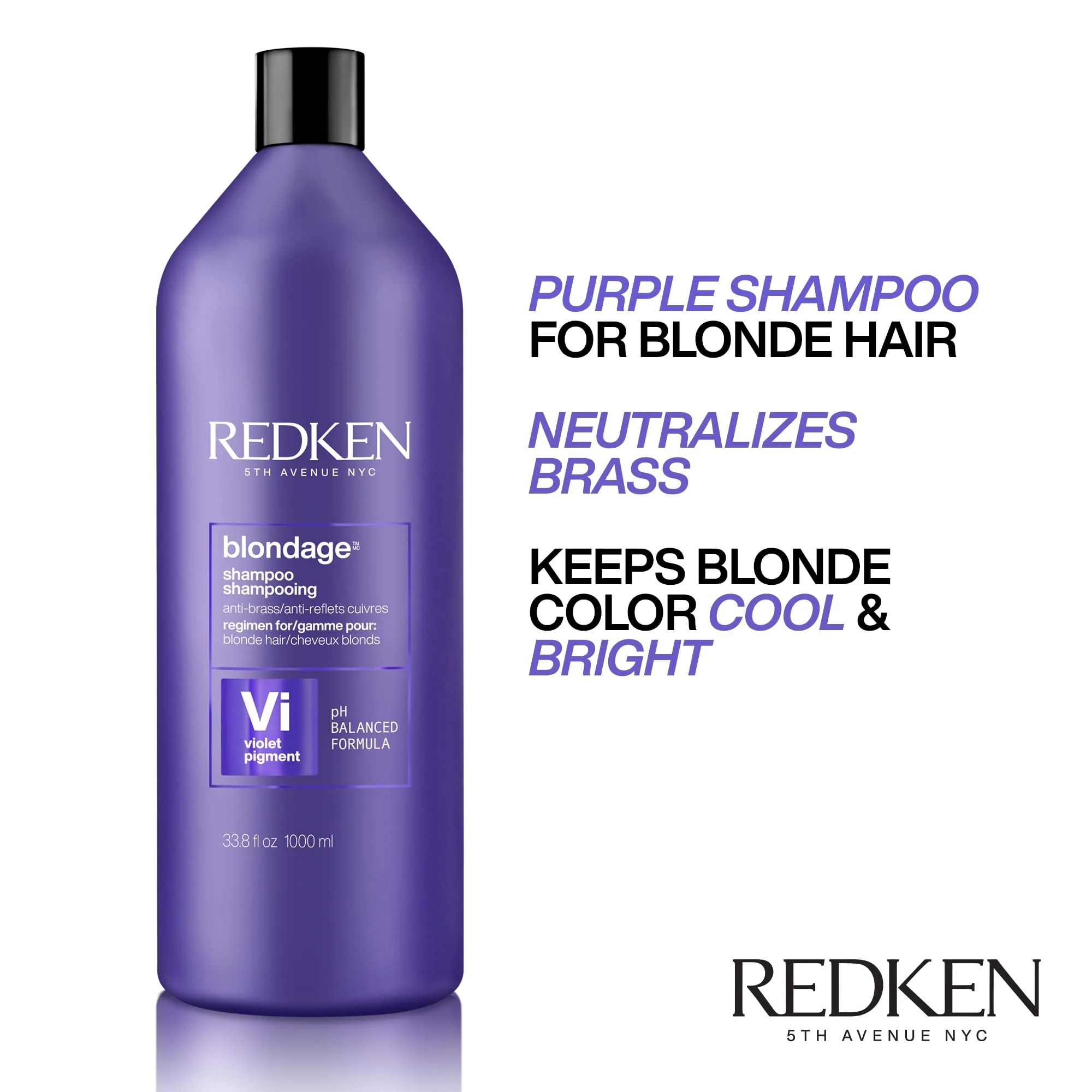 Redken Color Extend Blondage Color Depositing Purple Shampoo | For Blonde Hair | Neutralizes Brassy Tones In Blonde Hair | With Salicylic Acid | 33.8 Fl Oz - Image 5