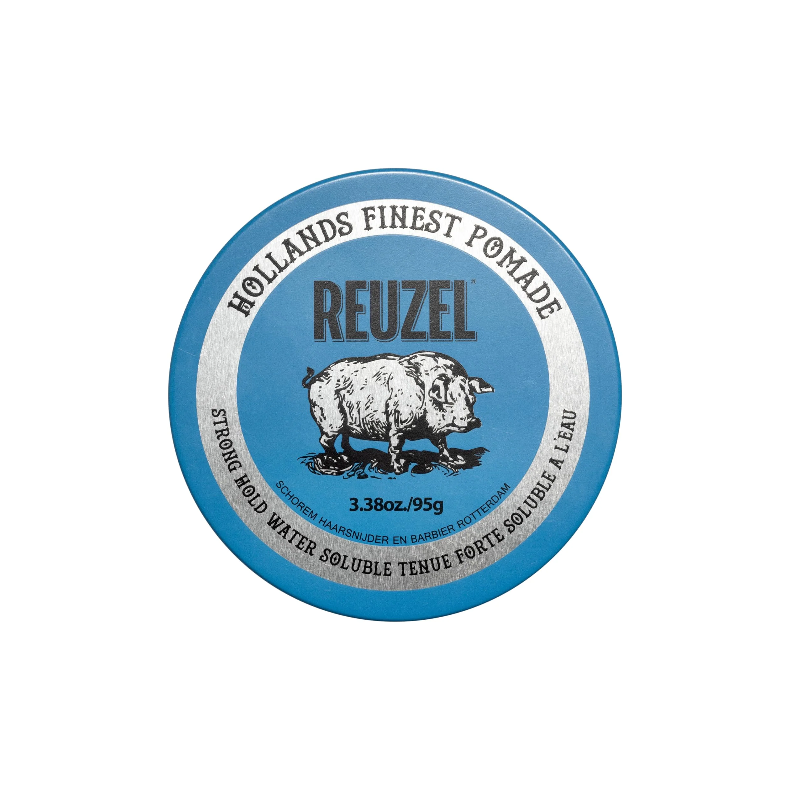 REUZEL Blue Pomade, Strong All Day Hold, Water Soluble Styling, High Shine and Flake Free, Easy To Wash Out, For All Hair Types
