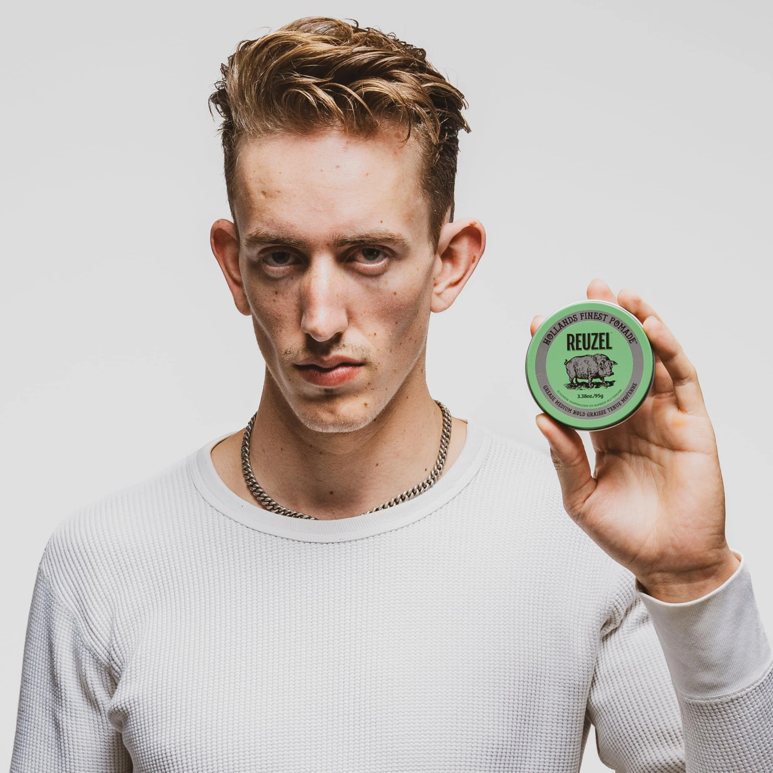 REUZEL Green Grease Pomade, Medium All Day Hold, Oil-Based Styling Wax, Medium Shine, Easy To Wash Out, For All Hair Types - Image 8