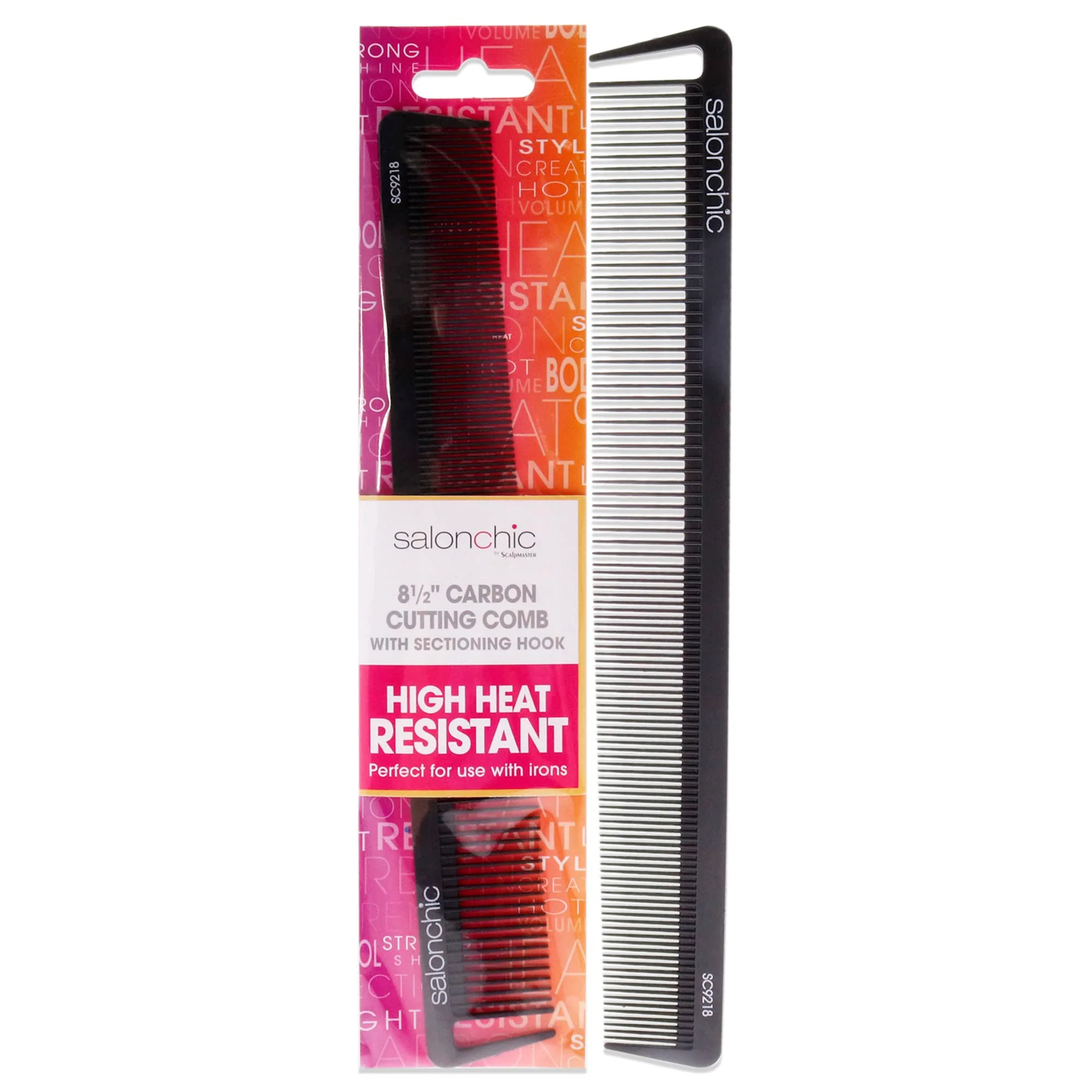 SalonChic Cutting Carbon Comb High heat resistant 8.5 Comb Unisex 1 Pc