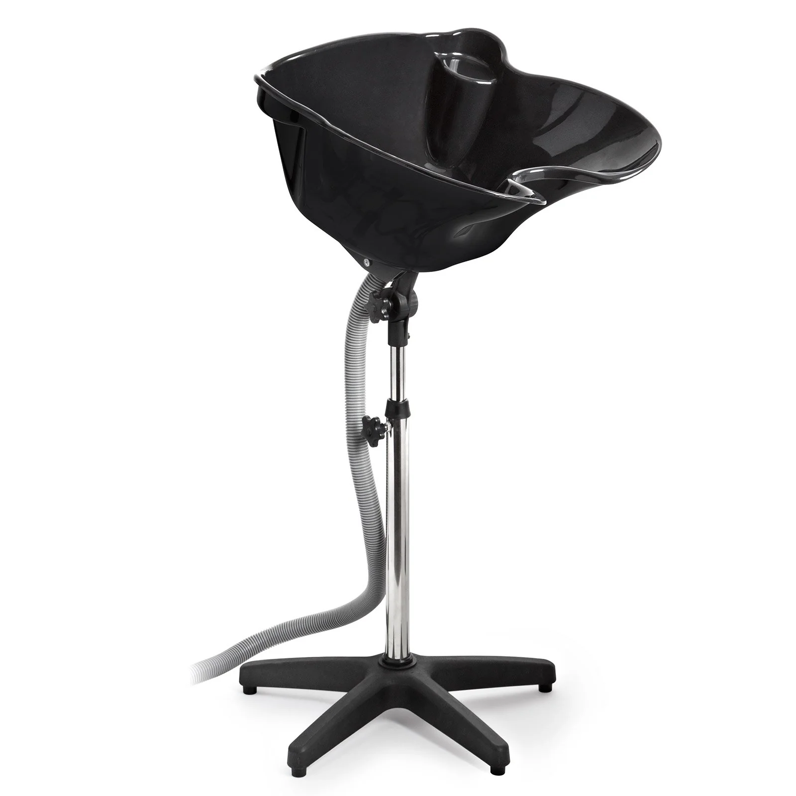 Saloniture Portable Salon Deep Basin Shampoo Sink with Drain - Black - Adjustable Height - Image 2
