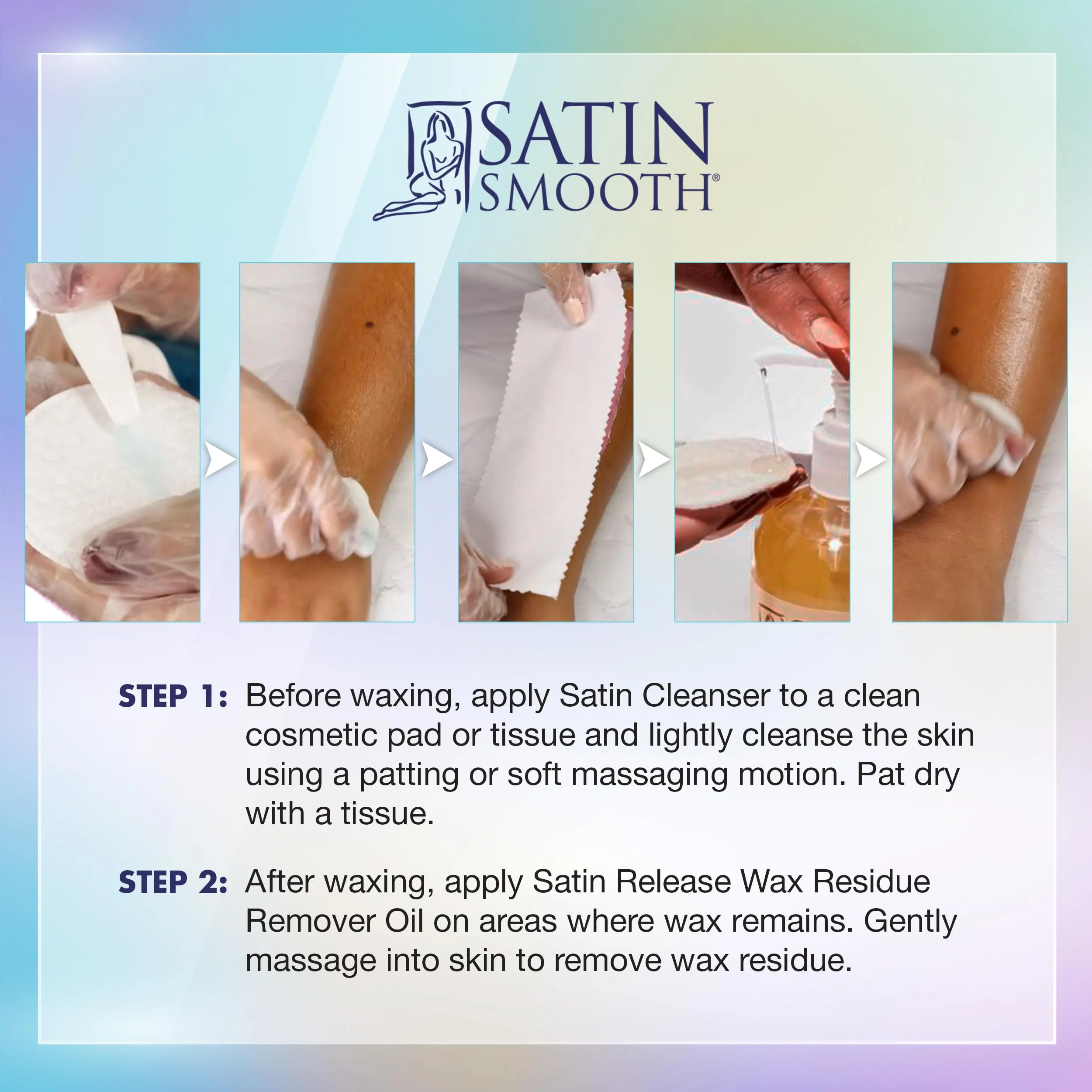 Satin Smooth Post Wax Oil, Wax Residue Remover + Satin Smooth Pre-Wax Cleanser, Skin Waxing Prep & Afterwax Care Duo, 16 fl oz - Image 5