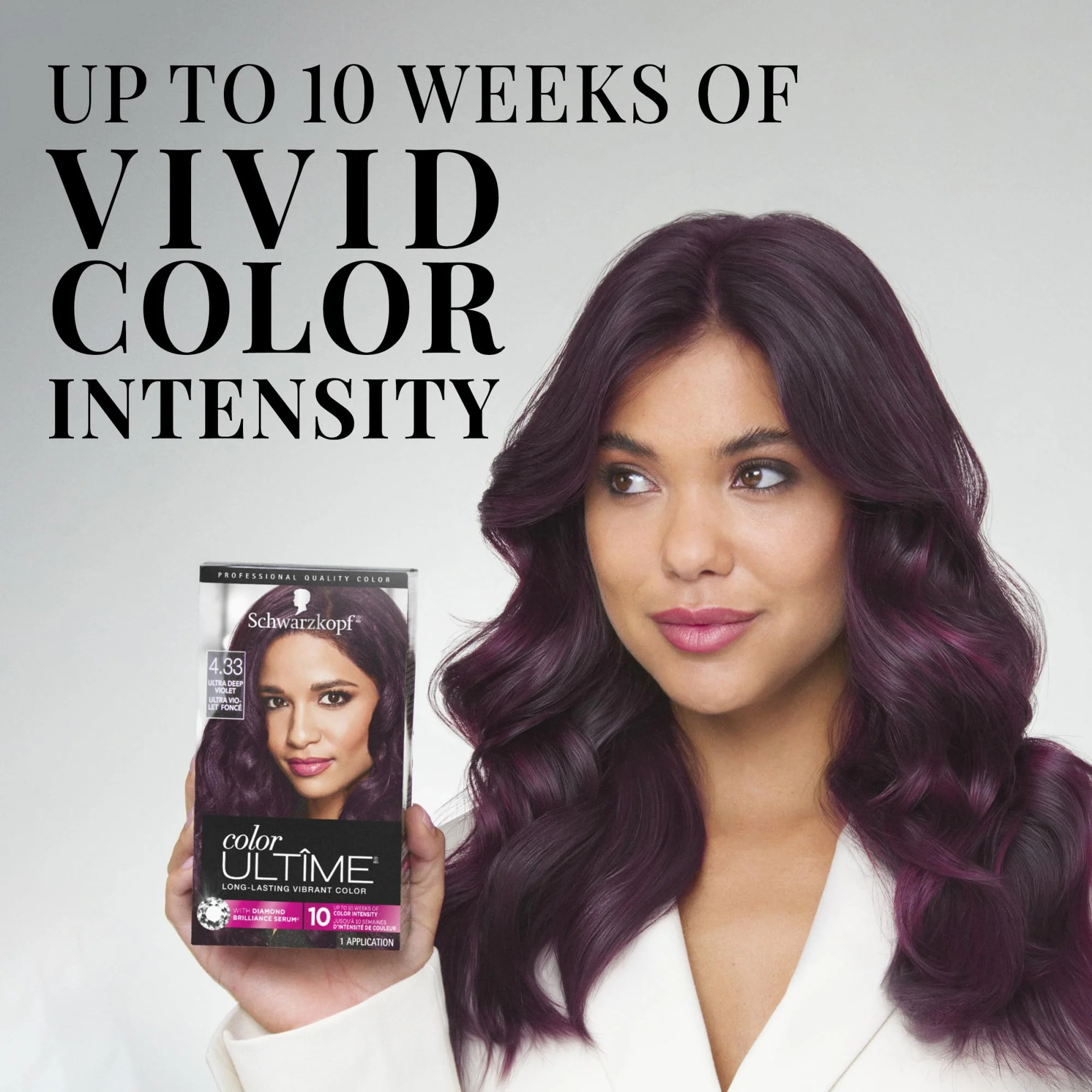 Schwarzkopf Color Ultime 4.3 Ultra Deep Violet Hair Dye, Permanent Intense Violet with Diamond Brilliance, Fade-Resistant, Covers Grays, All Hair Textures - Image 4